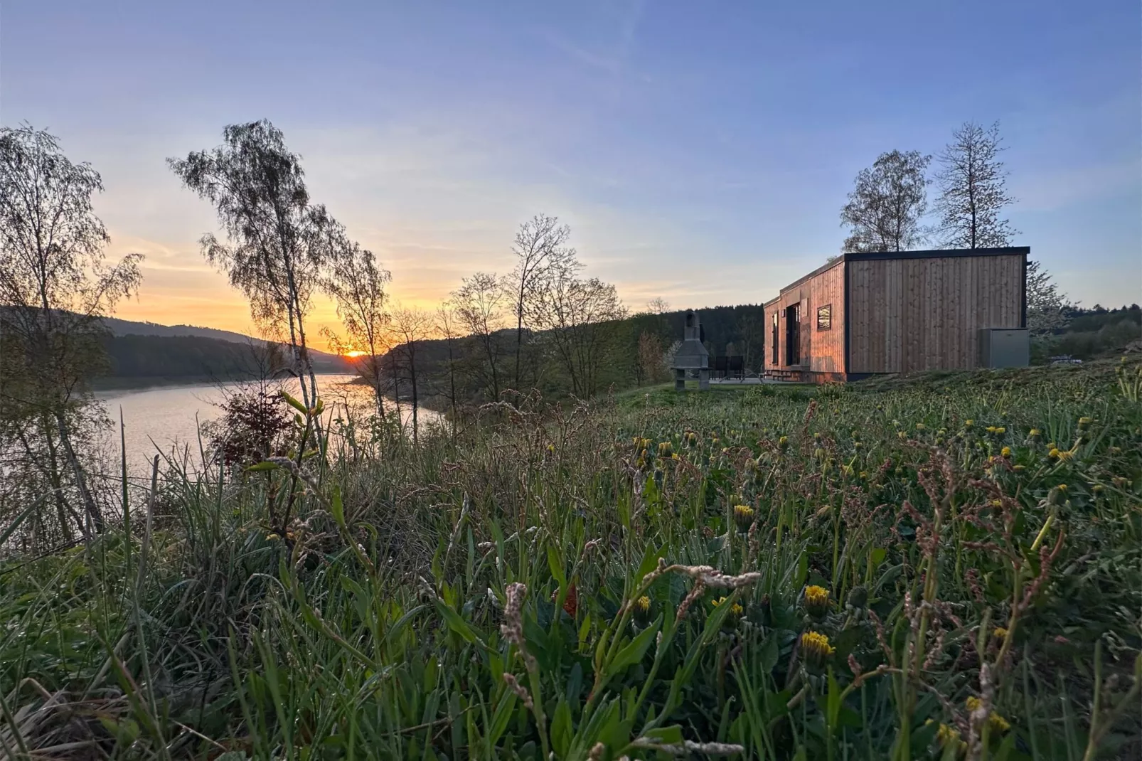 FERIENDORF SEEBLICK - Tiny Chalet am Eixendorfer See-Exterior summer
