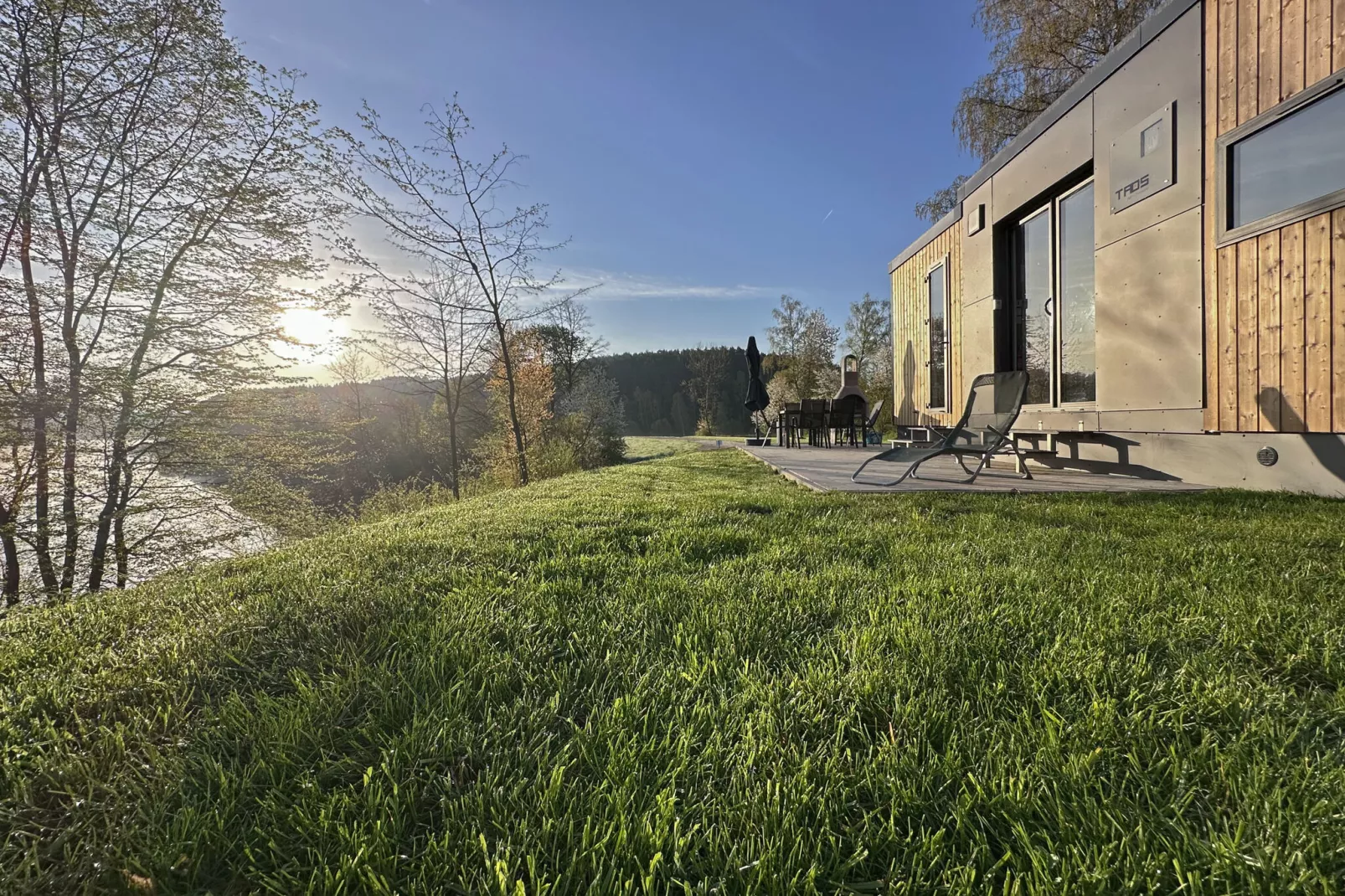 FERIENDORF SEEBLICK - Tiny Chalet am Eixendorfer See-Terrace balcony