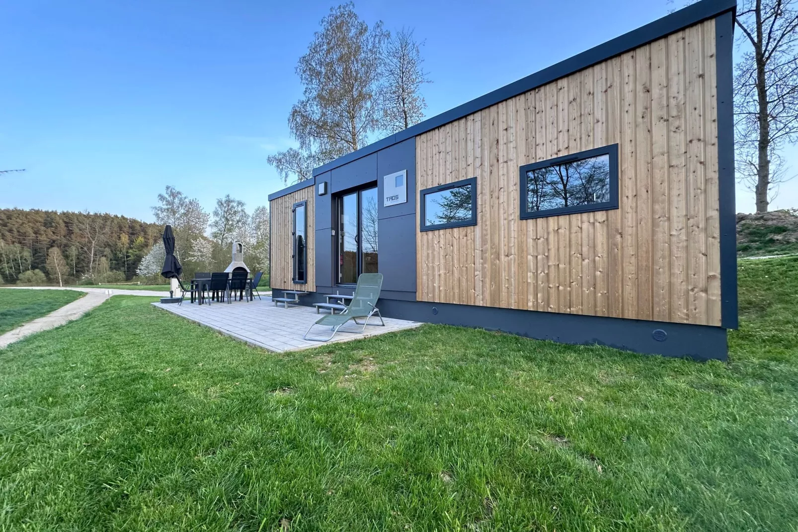 FERIENDORF SEEBLICK - Tiny Chalet am Eixendorfer See-Terrace balcony