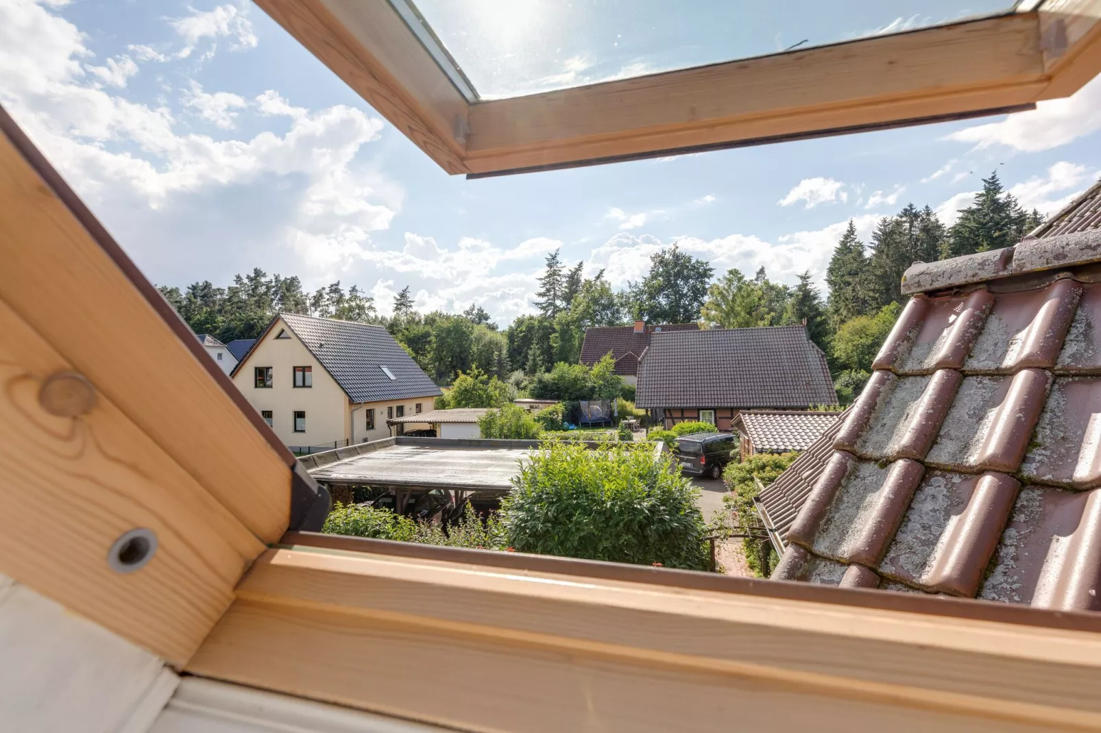 Ferienhaus mit Garten und Terrasse vor Rostock/Warnemünde-View summer