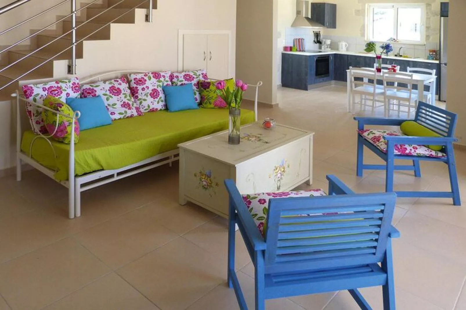 Villas Azure Beach Nopigia 3-bedroom-villa - 100 sqm with private pool-Wohnzimmer