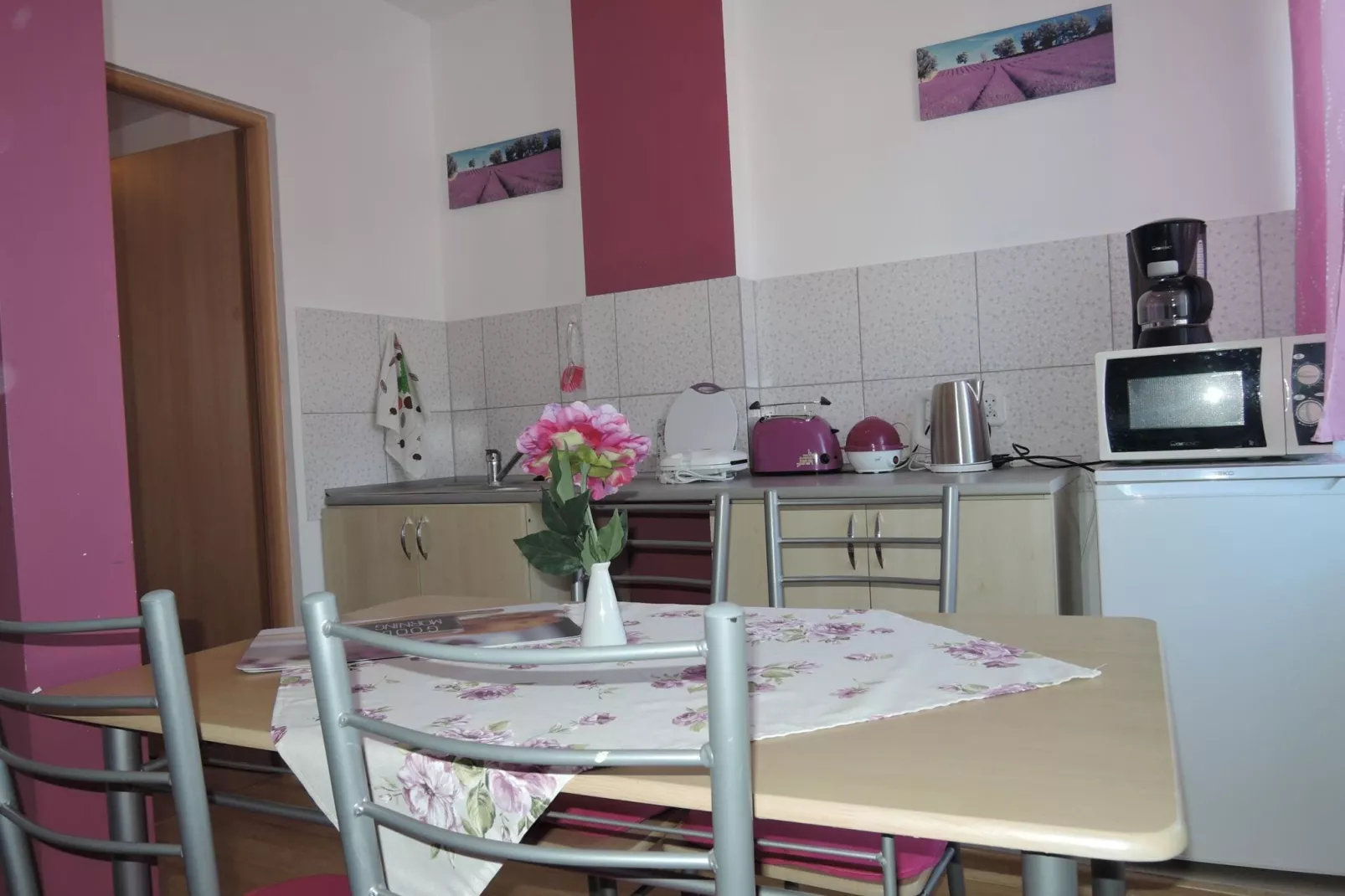 Apartament 4 osobowy fioletowy biskupi-Kitchen