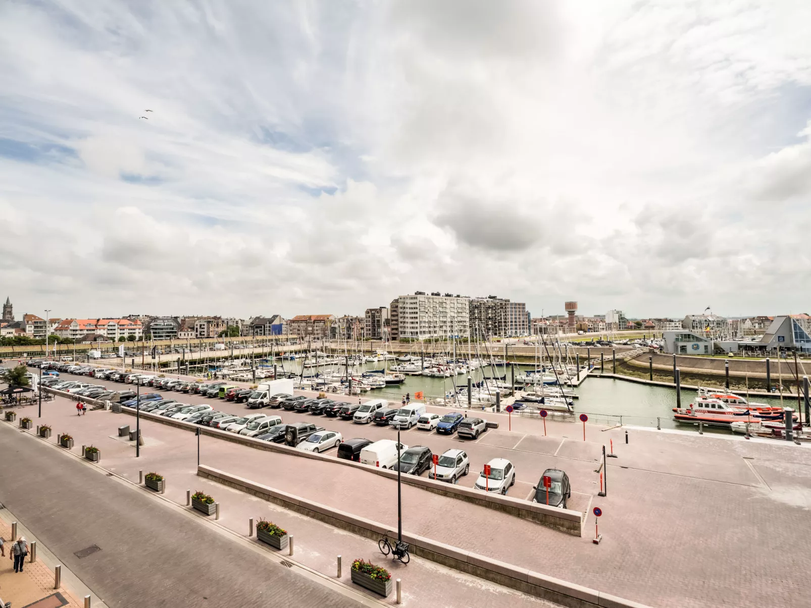 Bella I with parking and harbour view