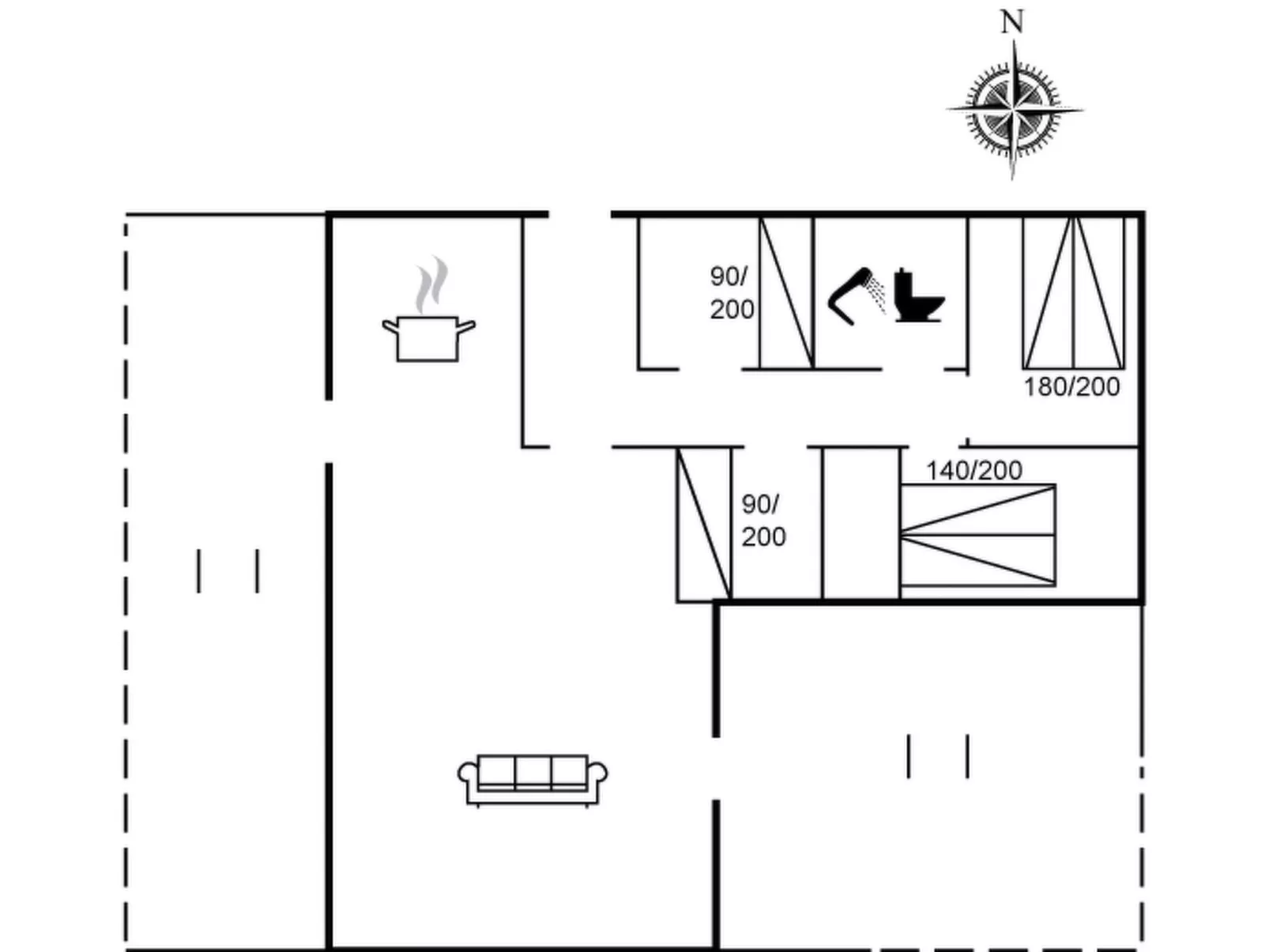 "Halfdan" - 1.1km from the sea-Inside