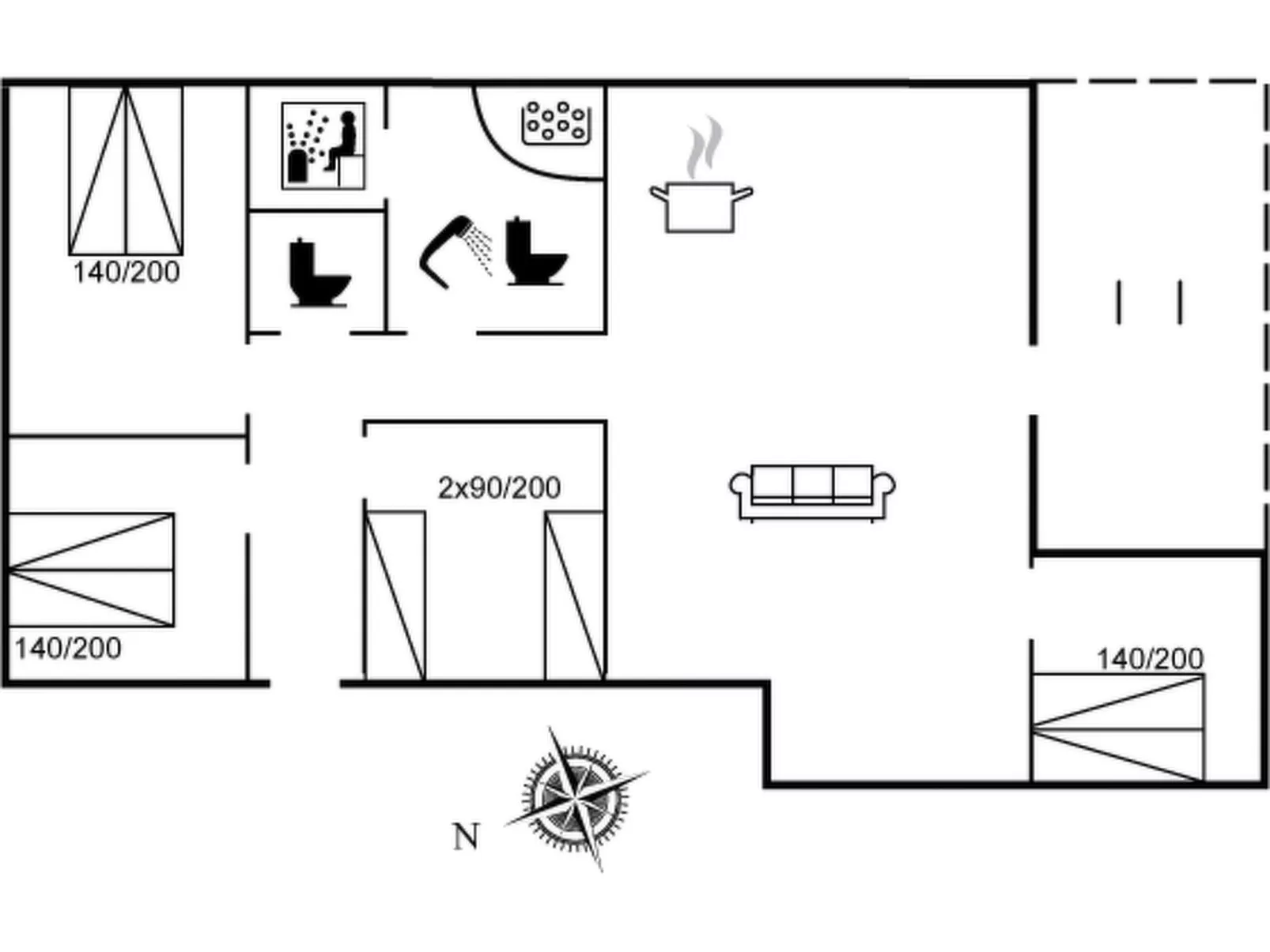 "Aksel" - 150m from the sea-Inside