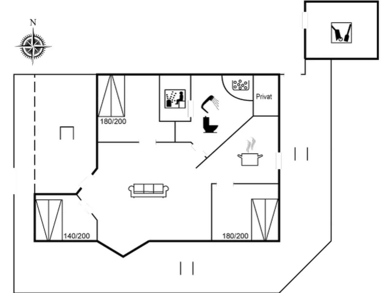 "Barnet" - 2.2km from the sea-Inside
