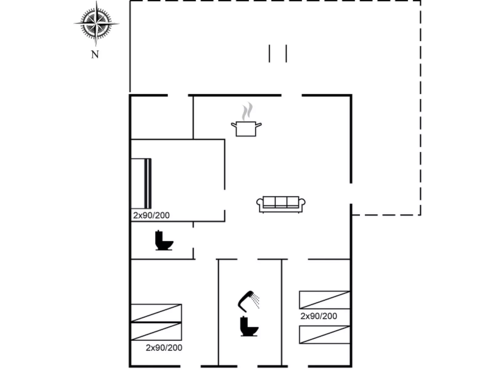 "Haralde" - 2.5km from the sea-Inside