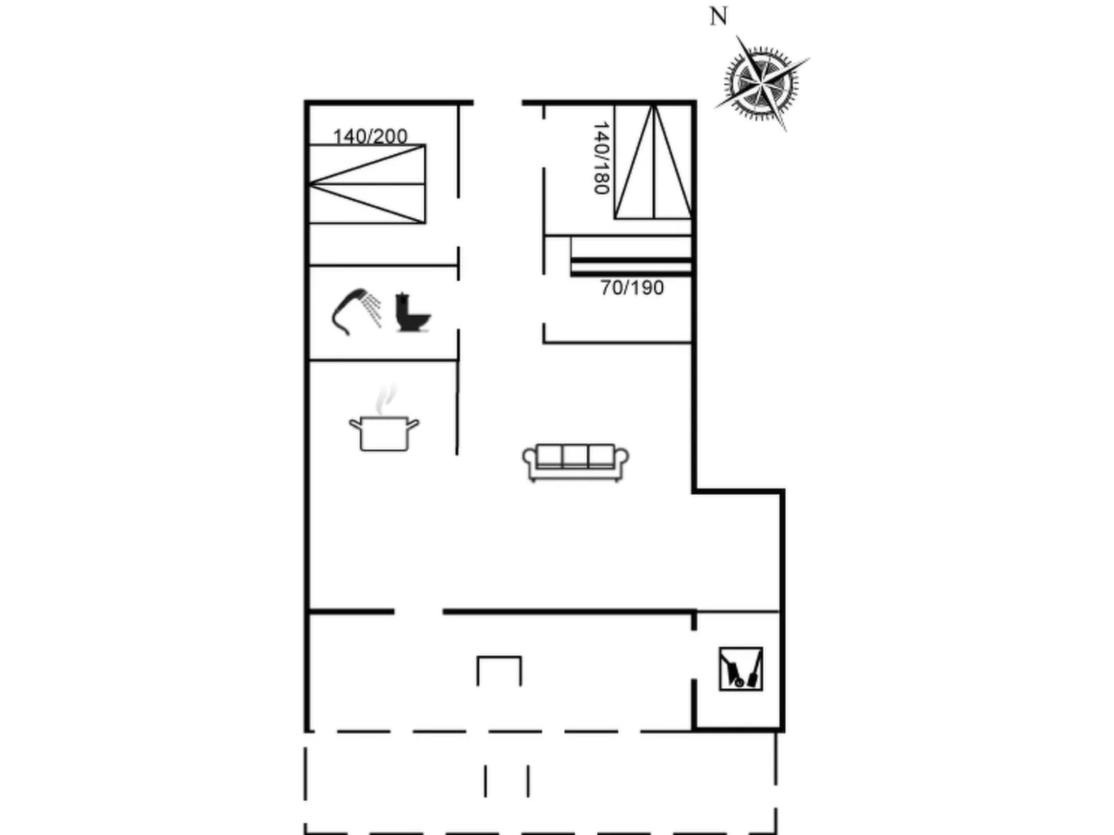"Throkil" - 450m to the inlet-Inside