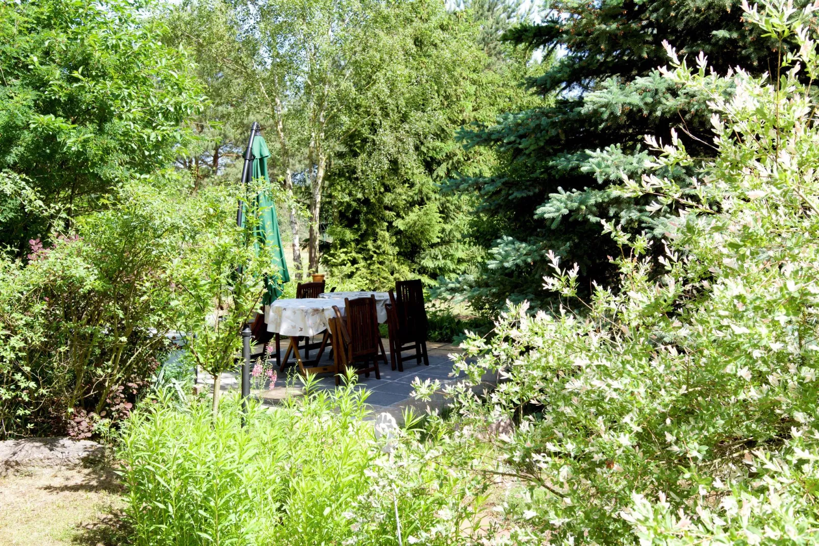 Ferienhaus Ahlbeck am Haff - Schlafen unter Reet / 2-Gardens summer