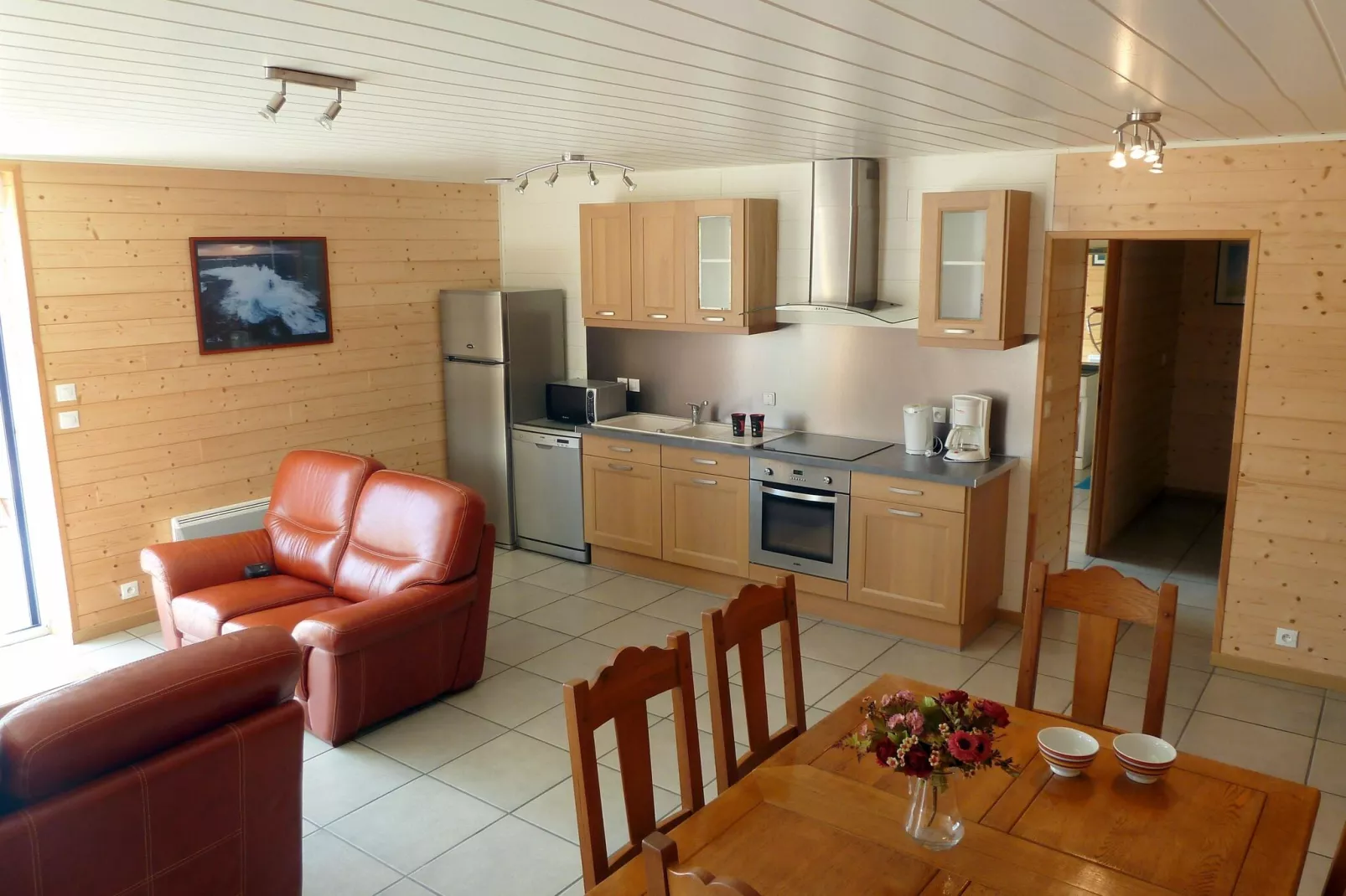 Ferienhaus mit teils Meerblick Cléder-Esszimmer