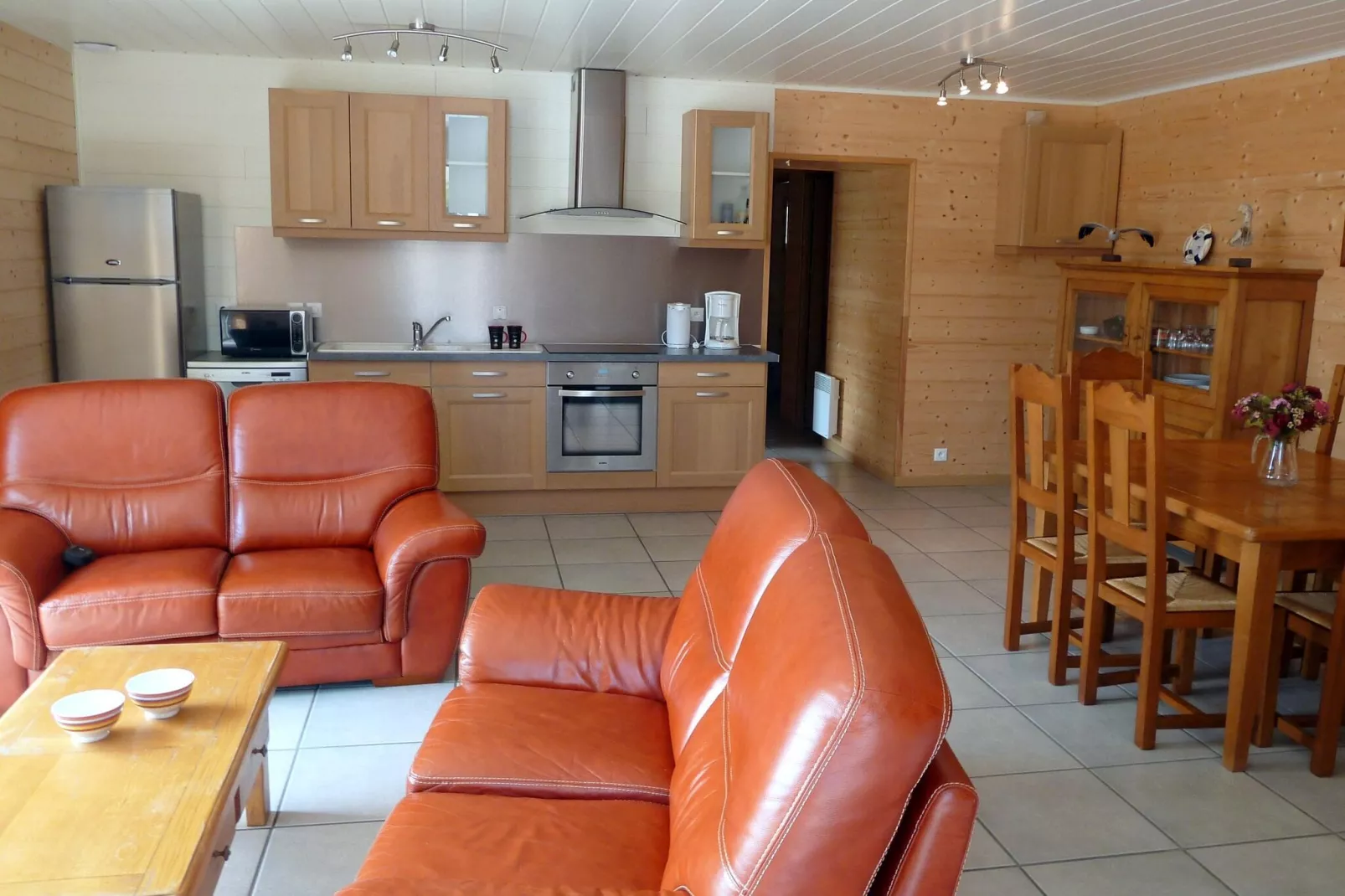 Ferienhaus mit teils Meerblick Cléder-Wohnzimmer