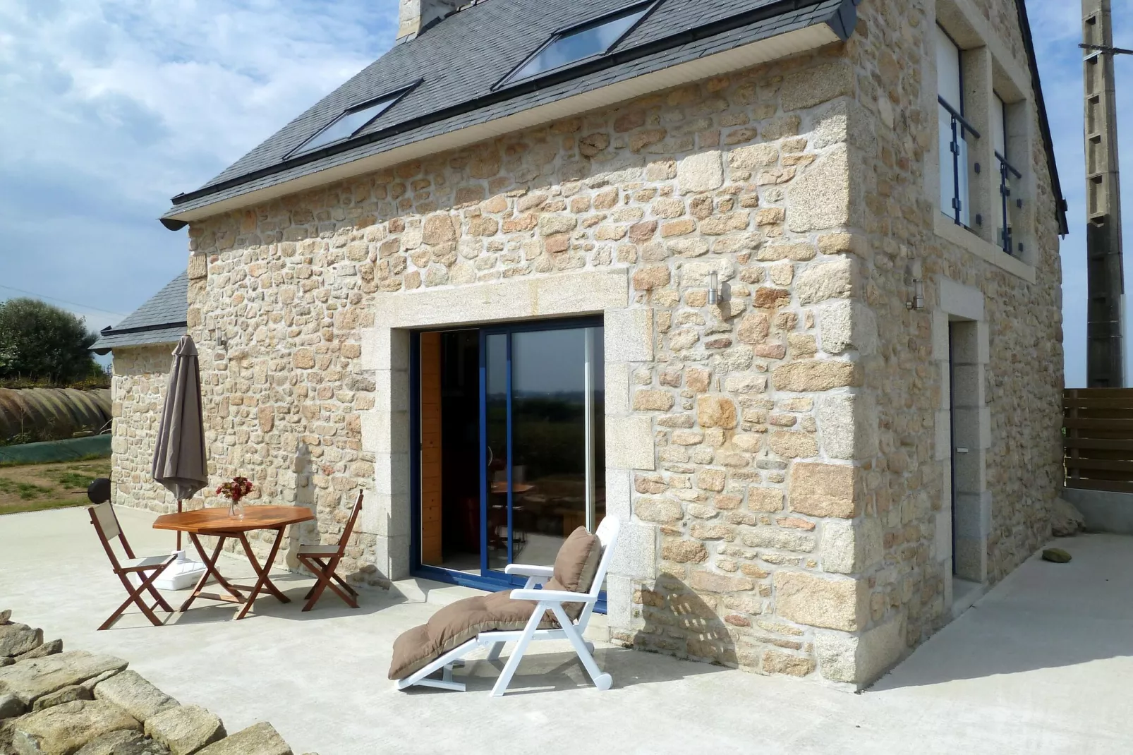 Ferienhaus mit teils Meerblick Cléder-Terrassenbalkon