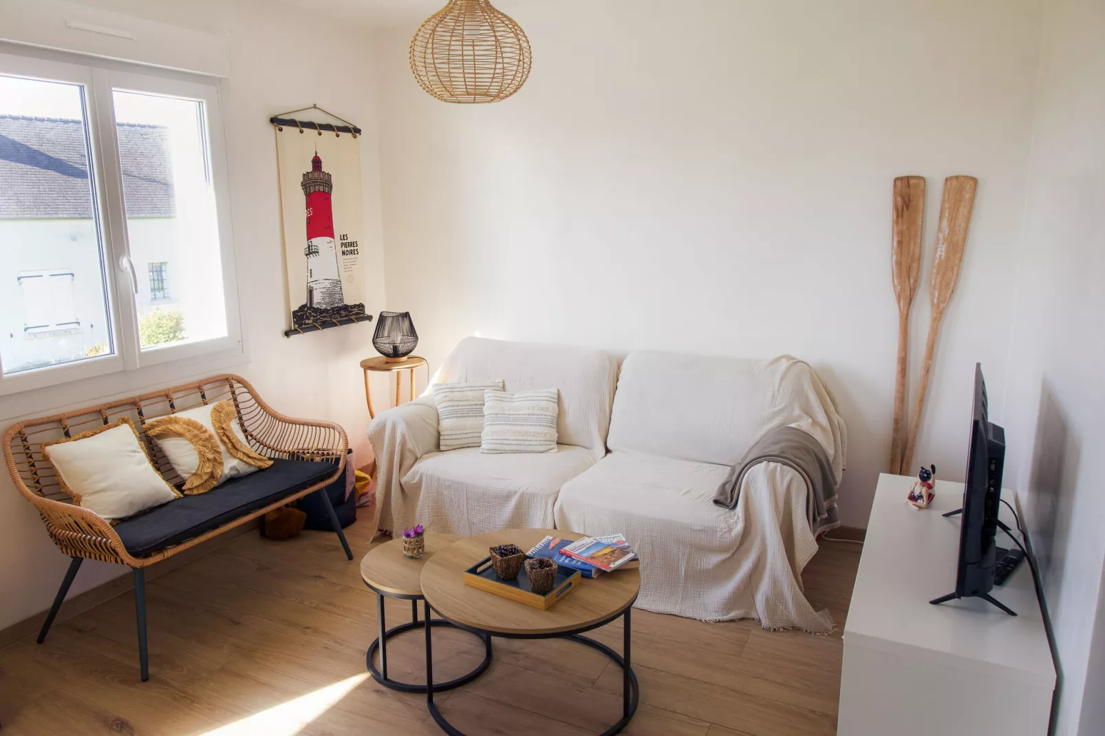 Ferienhaus mit Meerblick Roscanvel-Living room