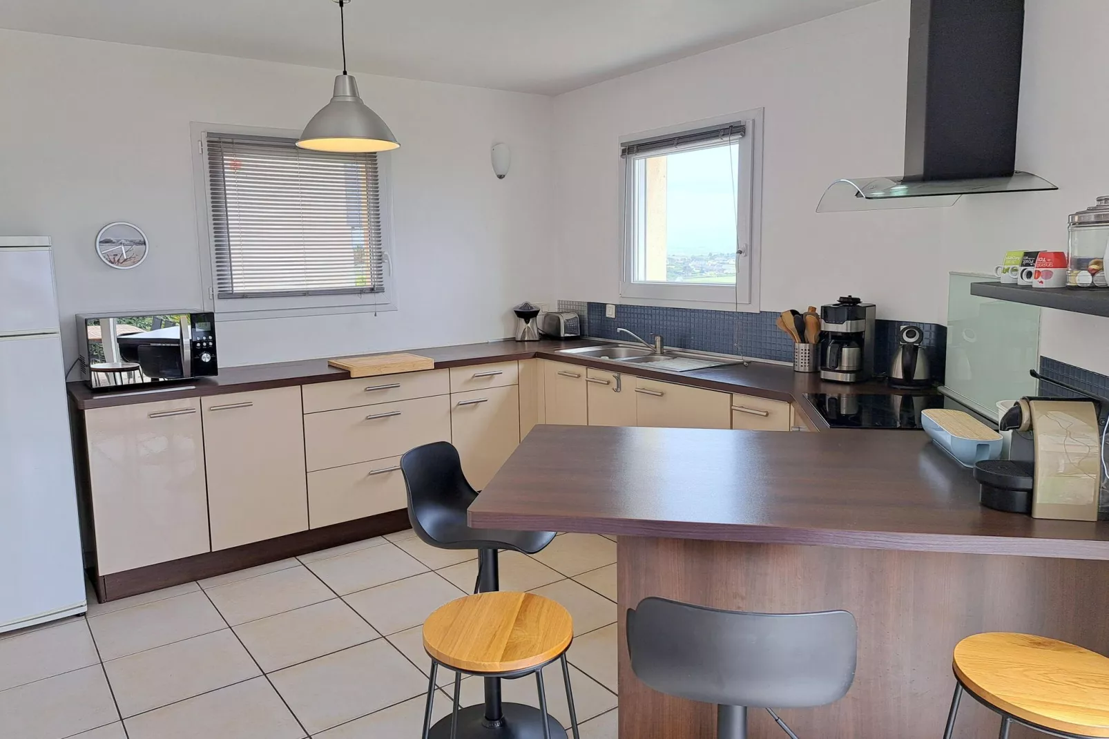 180° Panorama Meerblick Ferienhaus Telgruc-sur-Mer-Cuisine