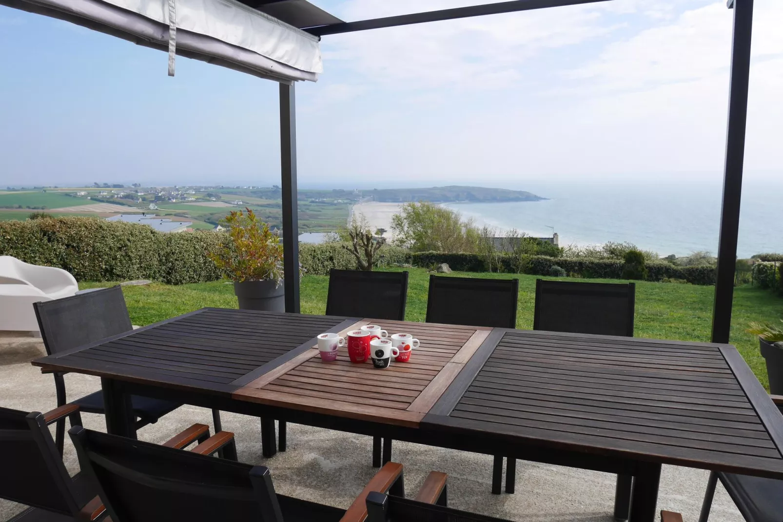 180° Panorama Meerblick Ferienhaus Telgruc-sur-Mer-Balcon-terrasse