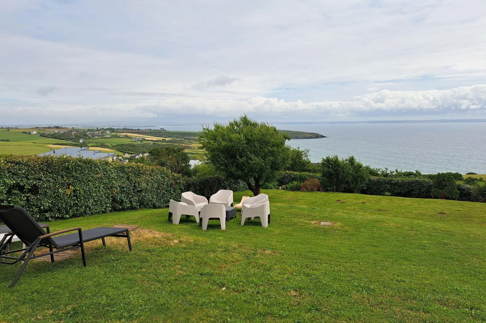 180° Panorama Meerblick Ferienhaus Telgruc-sur-Mer-Jardin d'été