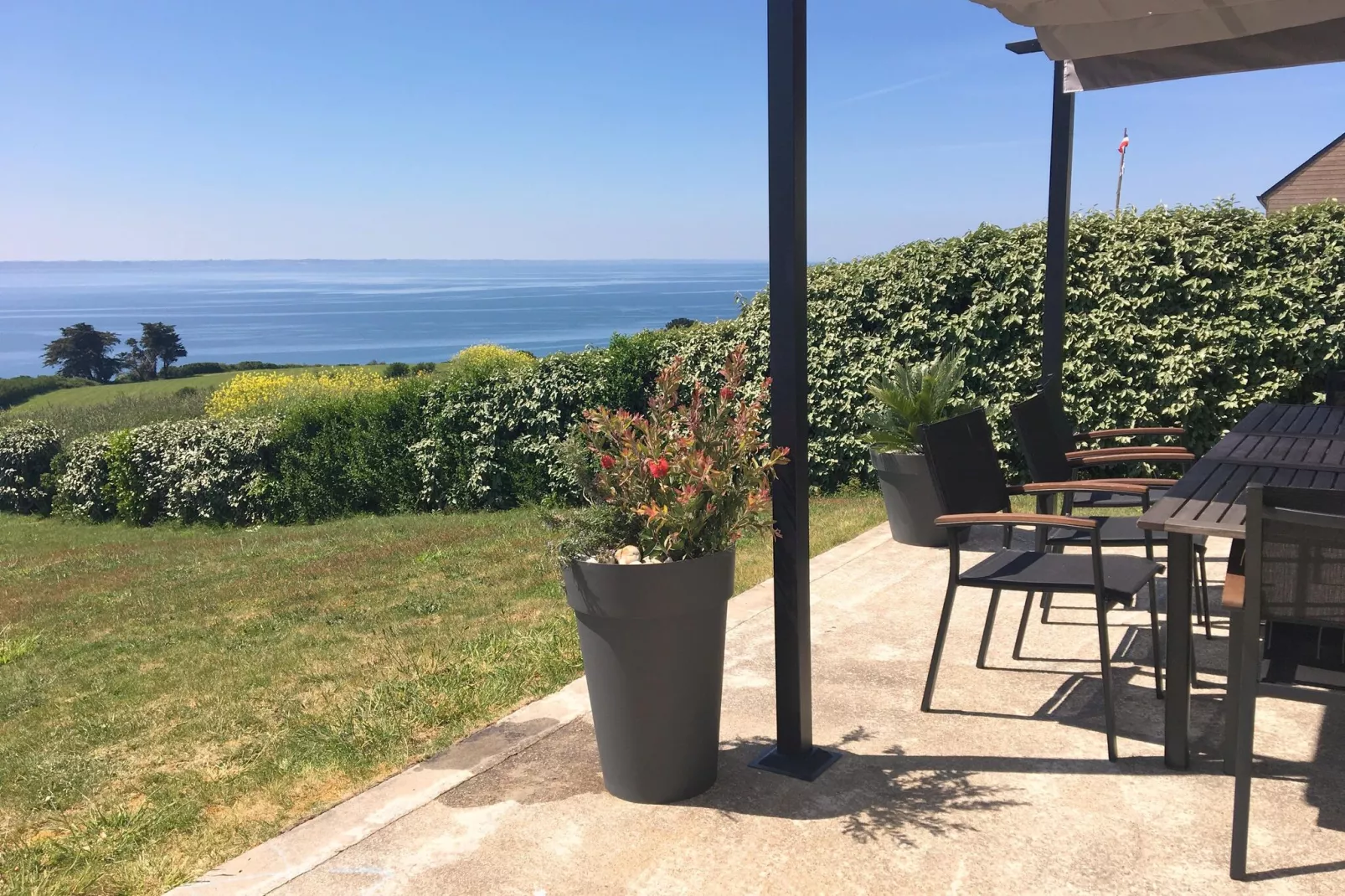 180° Panorama Meerblick Ferienhaus Telgruc-sur-Mer-Balcon-terrasse