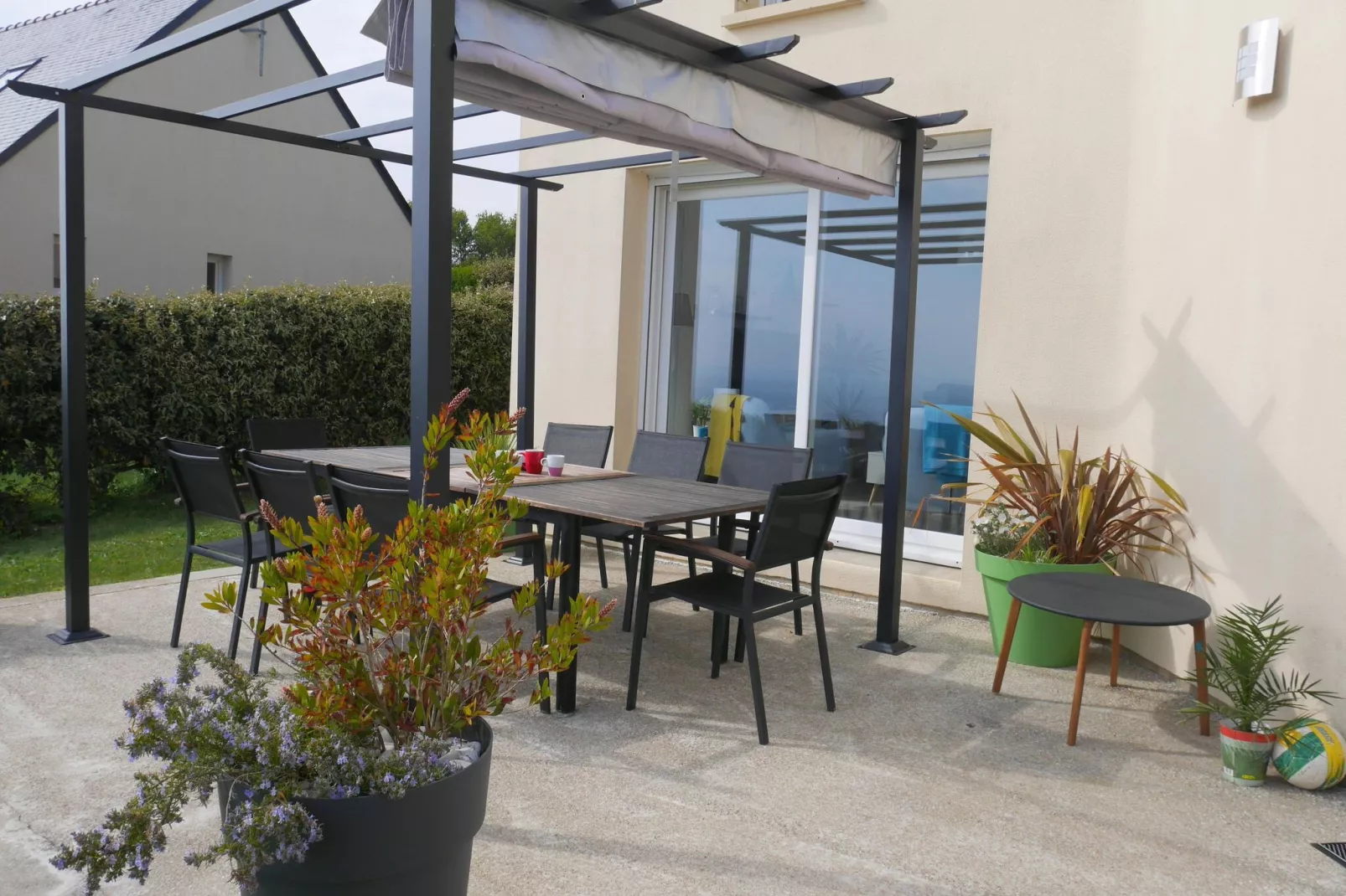 180° Panorama Meerblick Ferienhaus Telgruc-sur-Mer-Balcon-terrasse