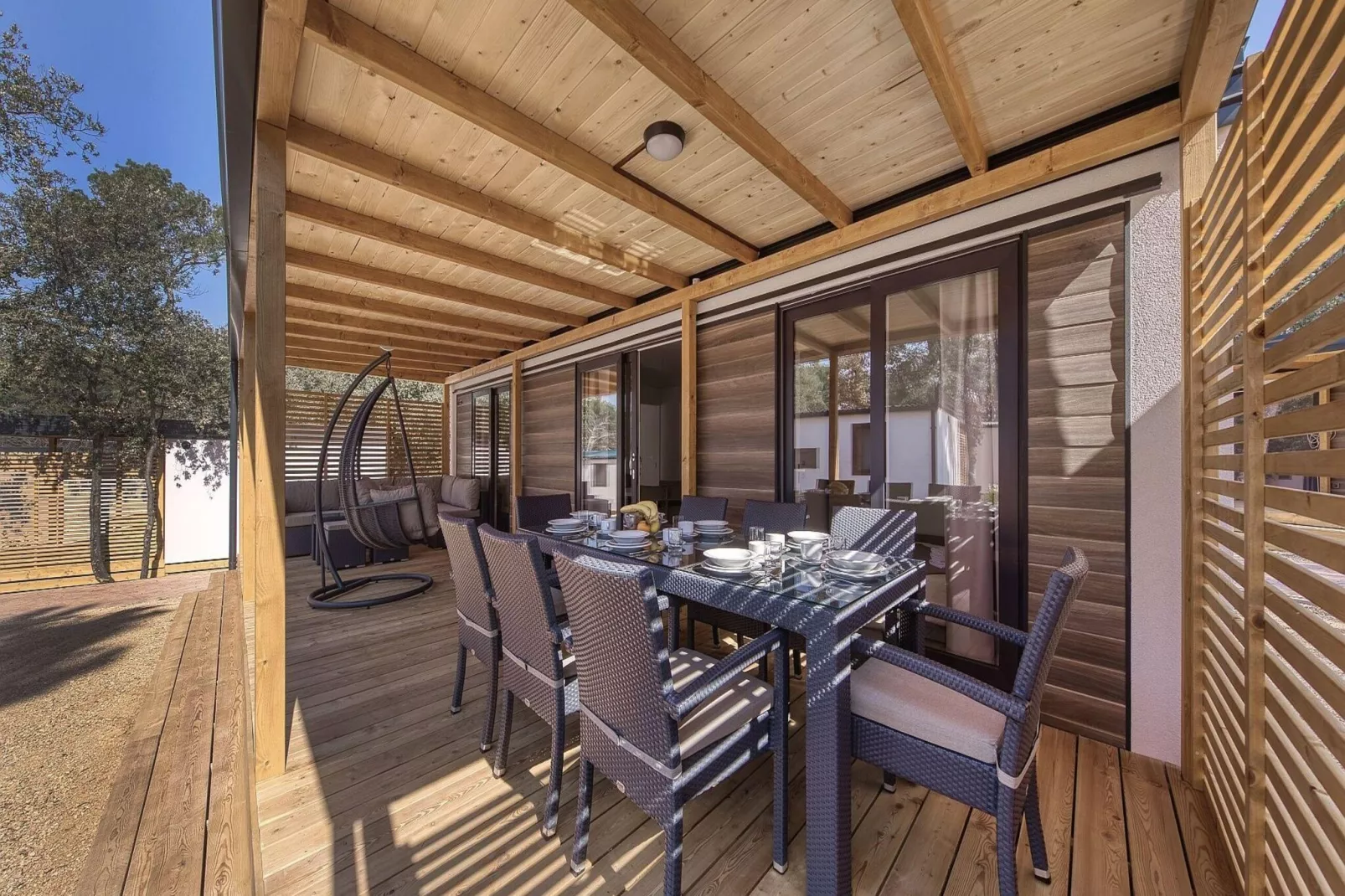 Mobile Homes in Camping Park Soline - Biograd - Type Glamping Family Deluxe-Terrace balcony
