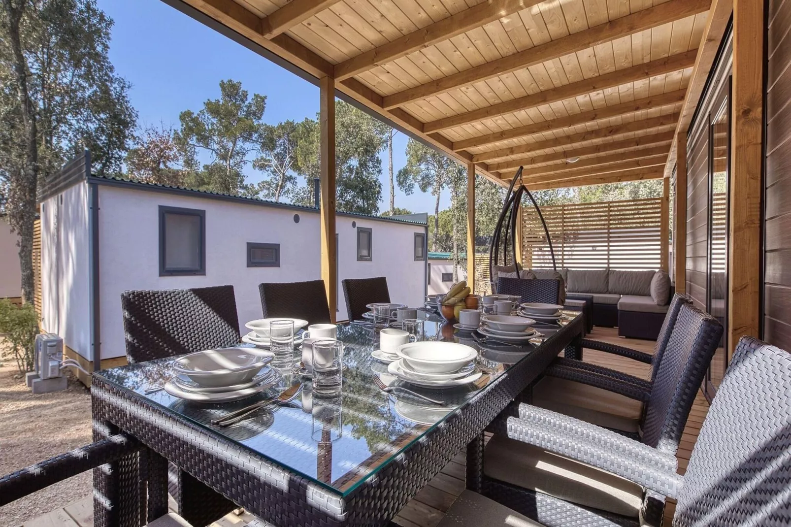 Mobile Homes in Camping Park Soline - Biograd - Type Glamping Family Deluxe-Terrace balcony
