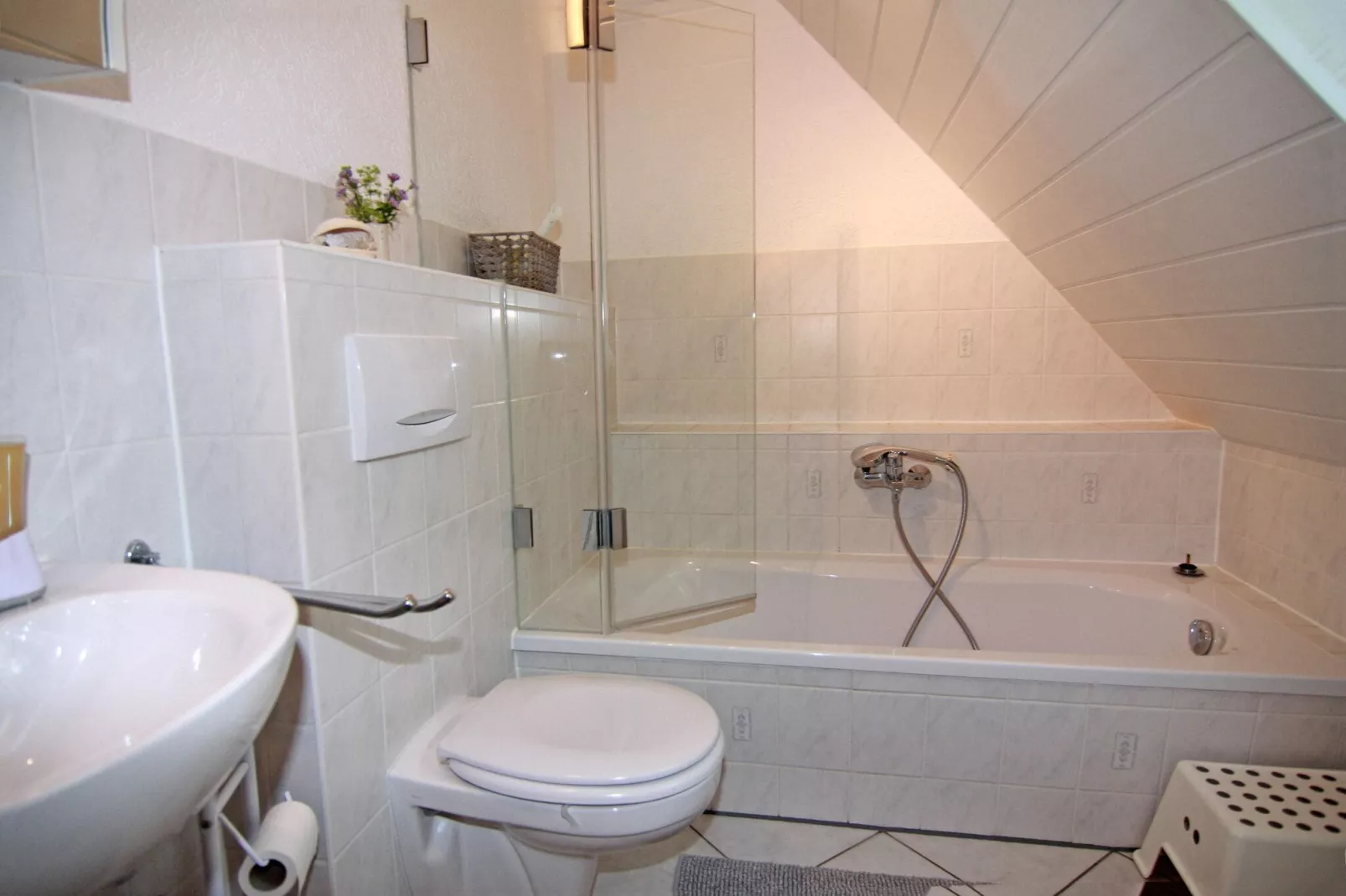 Ferienhaus mit Garten und Terrasse vor Rostock/Warnemünde-Bathroom