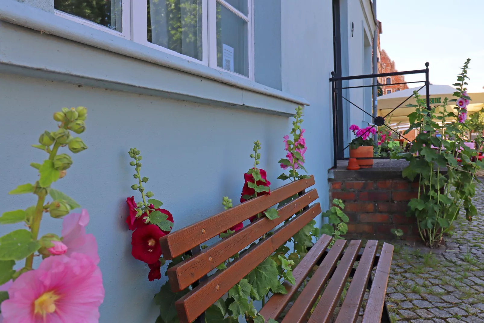 Backbord Hansestadt Wismar mit Terrasse-Außenbereich Sommer