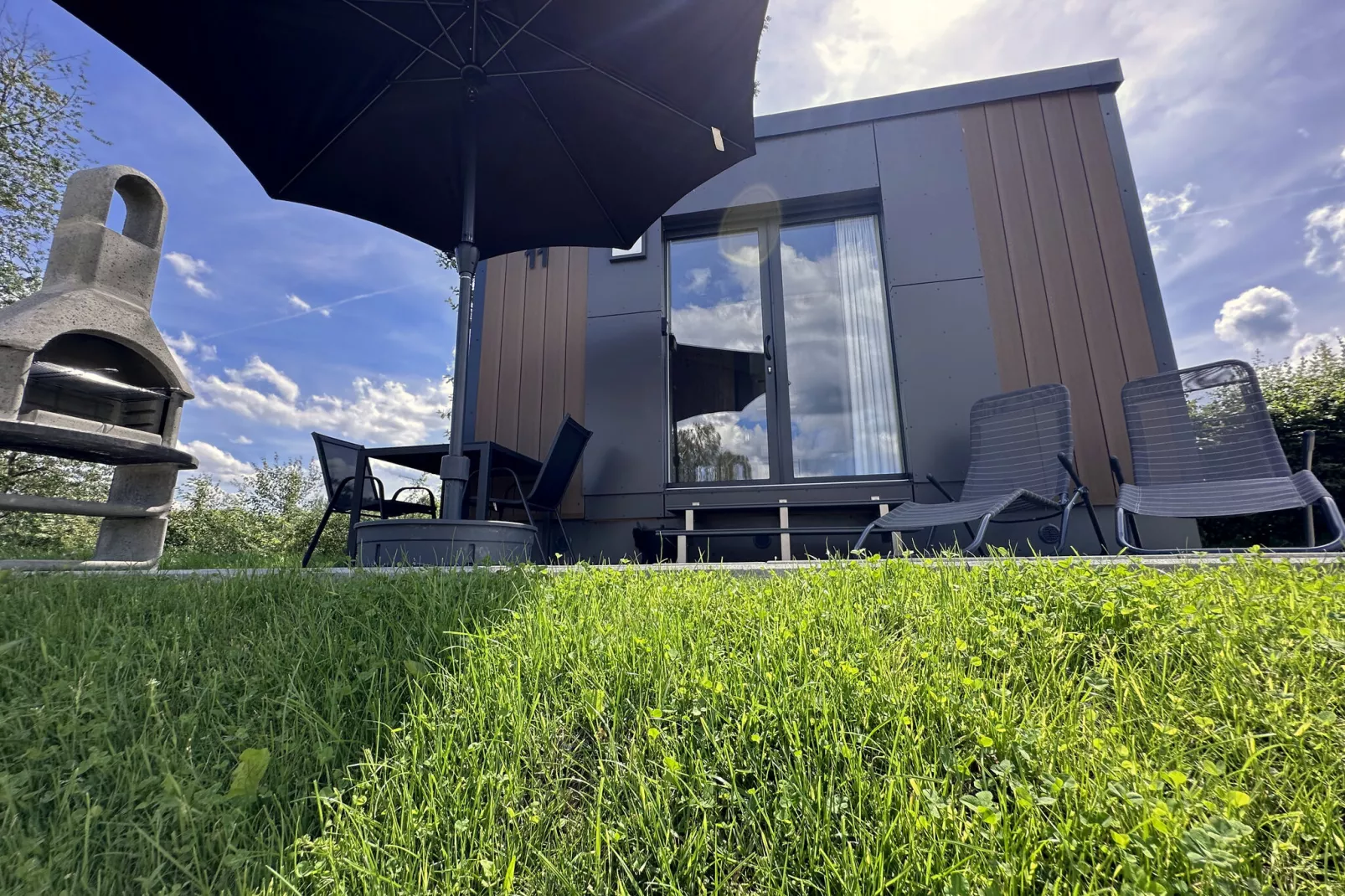 FERIENDORF SEEBLICK - Tiny Chalet am Eixendorfer See-Exterior summer