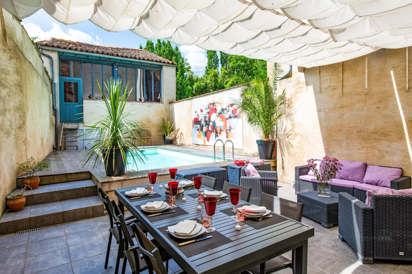 Hôtel PArticulier Buzet-sur-Tarn-Terrace balcony