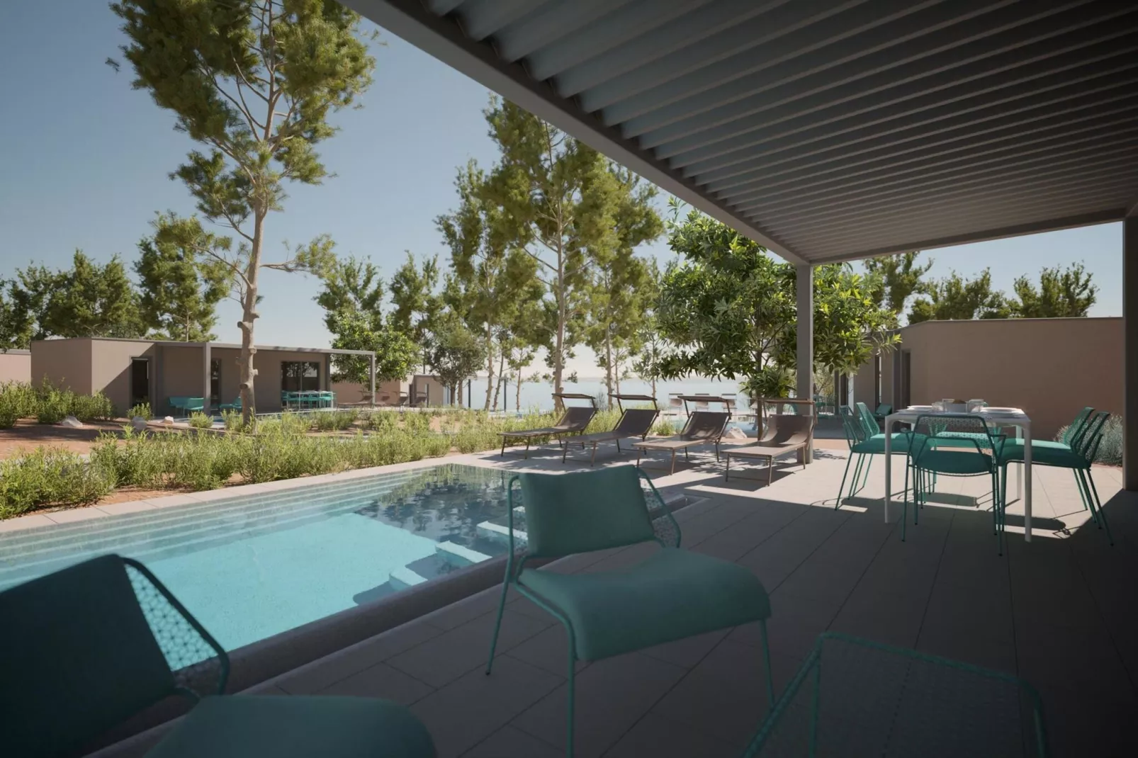 AMINESS AVALONA Camping Resort Povljana Insel Pag LUXURY Holiday Home WITH POOL-Exterior summer