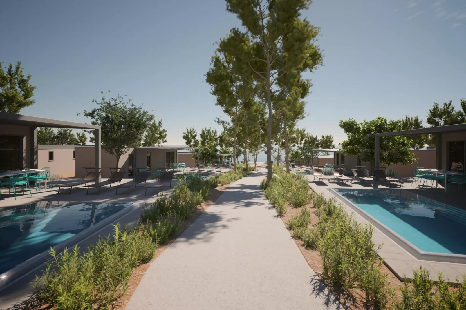 AMINESS AVALONA Camping Resort Povljana Insel Pag LUXURY Holiday Home WITH POOL-Exterior summer