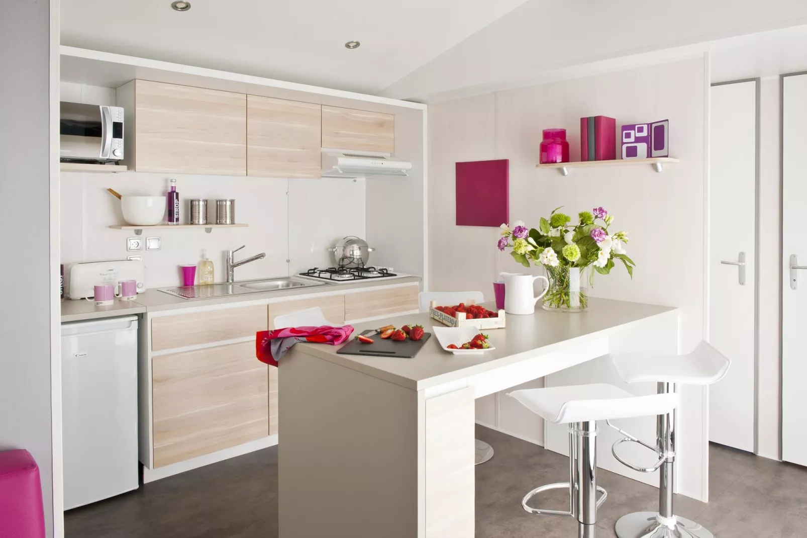 Camping L'Air Marin Vias-Plage  Mobilhome Acapulco 2CH-Kitchen