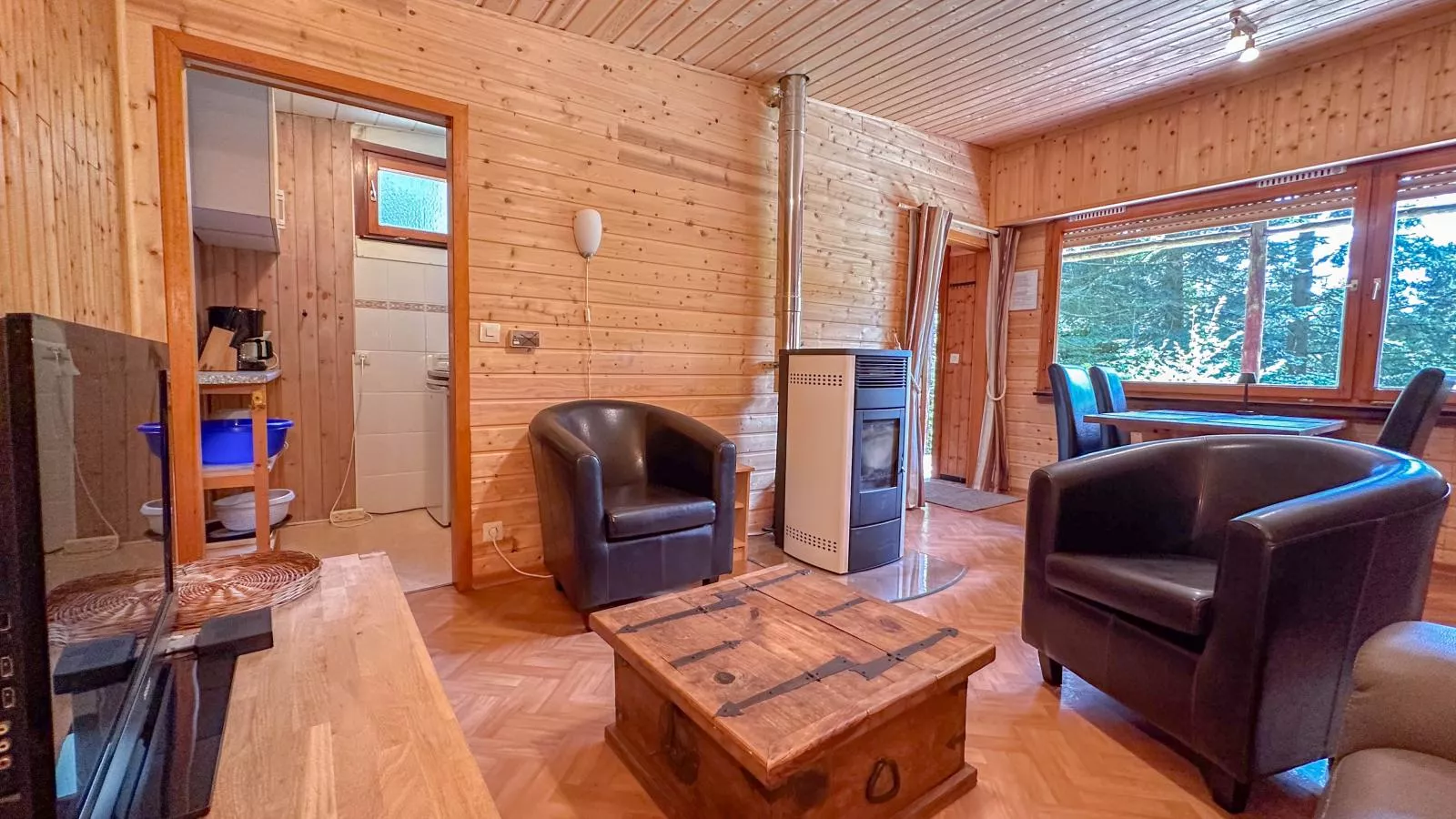 Wood Cabin-Living room