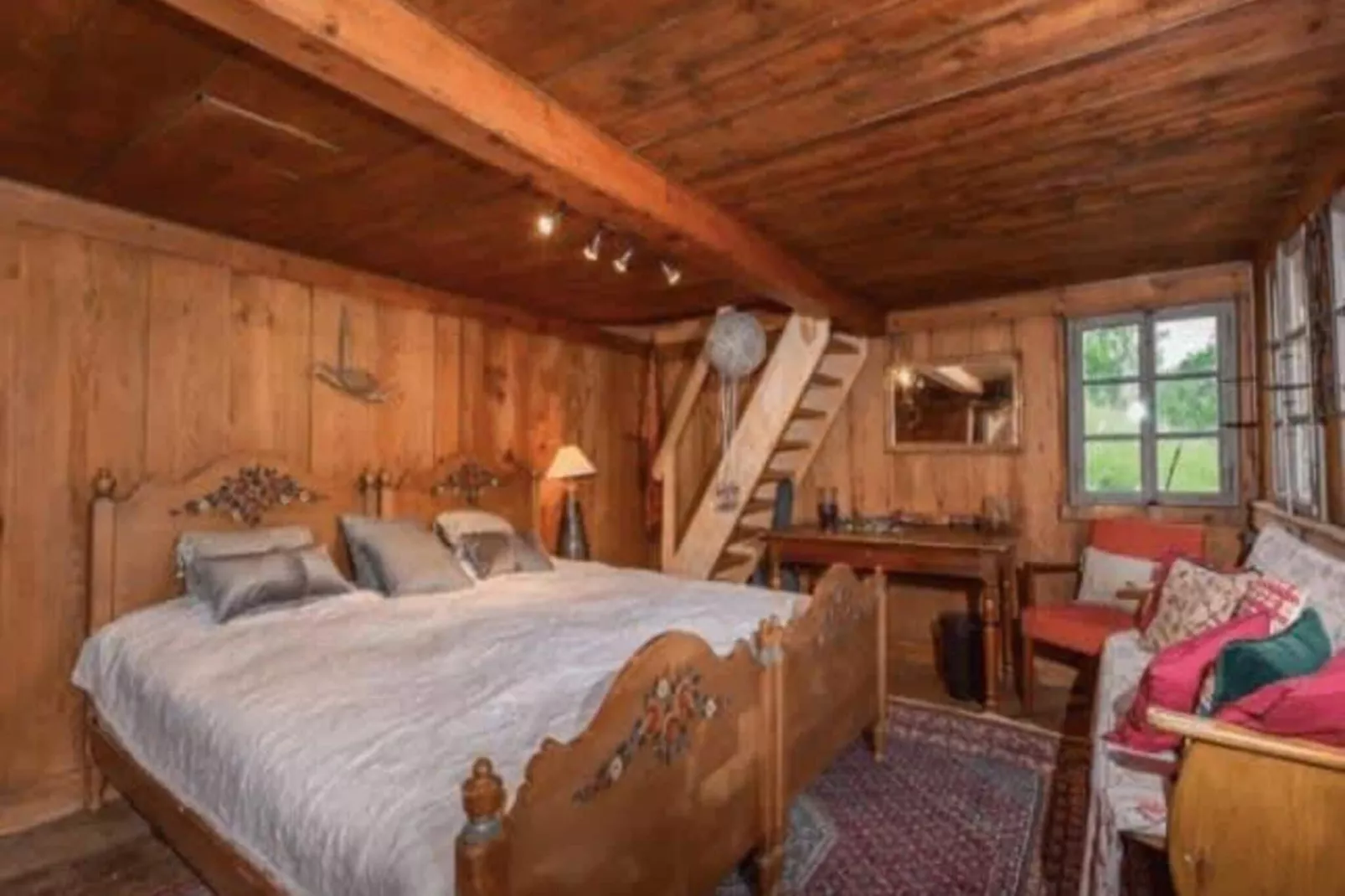 Alps Chalet for Big Group with Sauna & Yoga Terrace-Bedroom