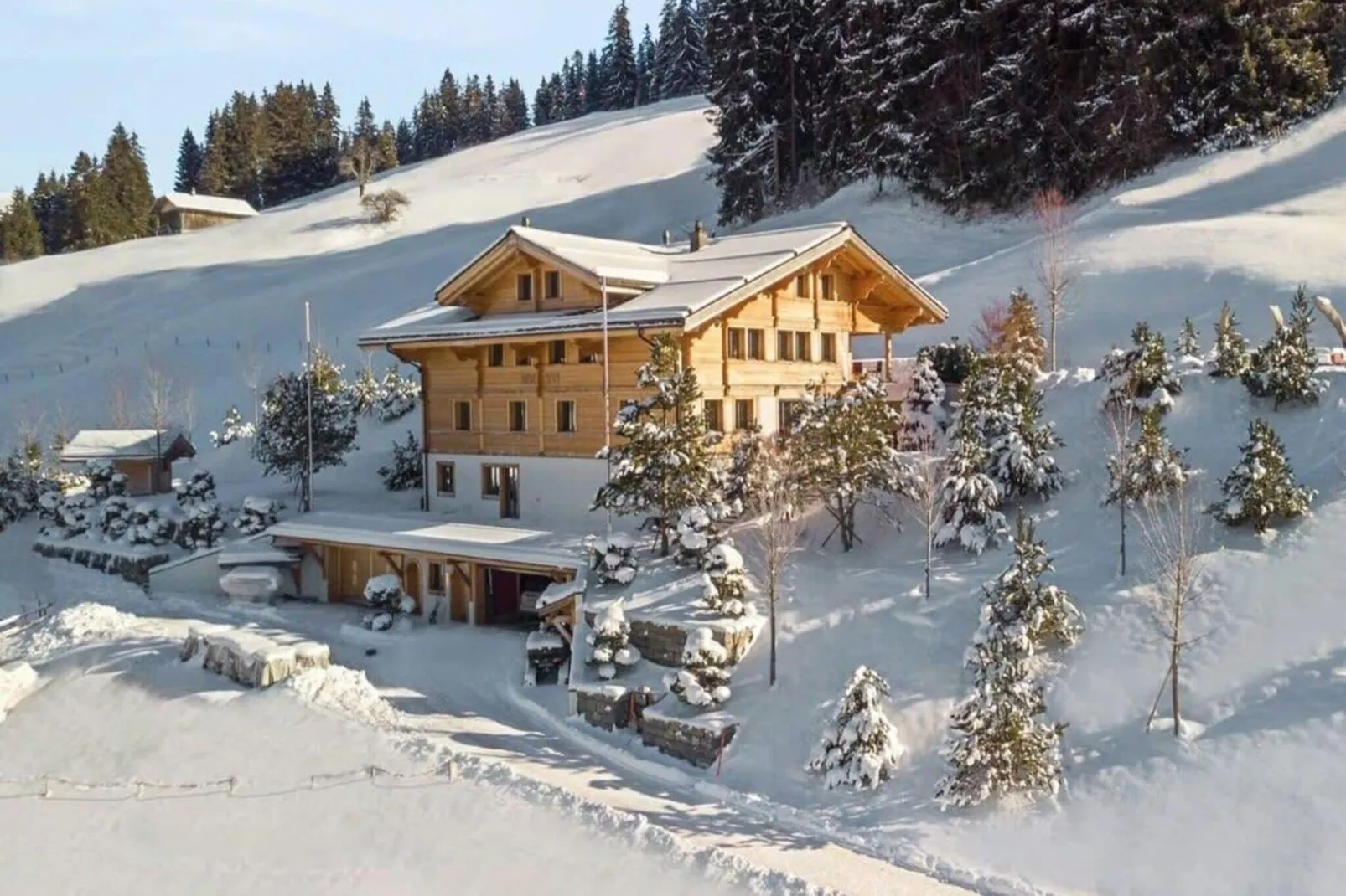 Beautiful Modern Chalet in the Gstaad Region-Exterior winter