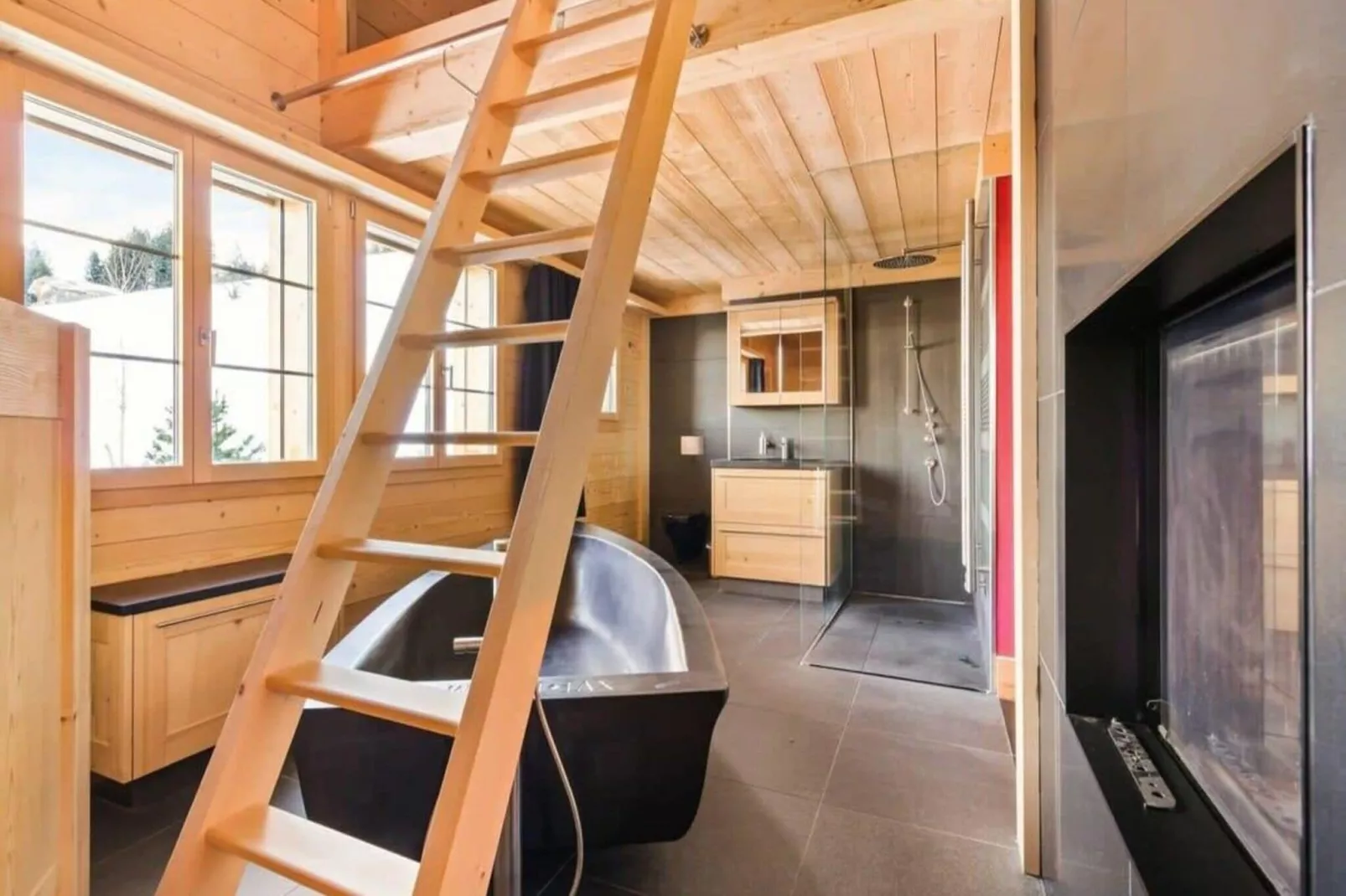 Beautiful Modern Chalet in the Gstaad Region-Bathroom