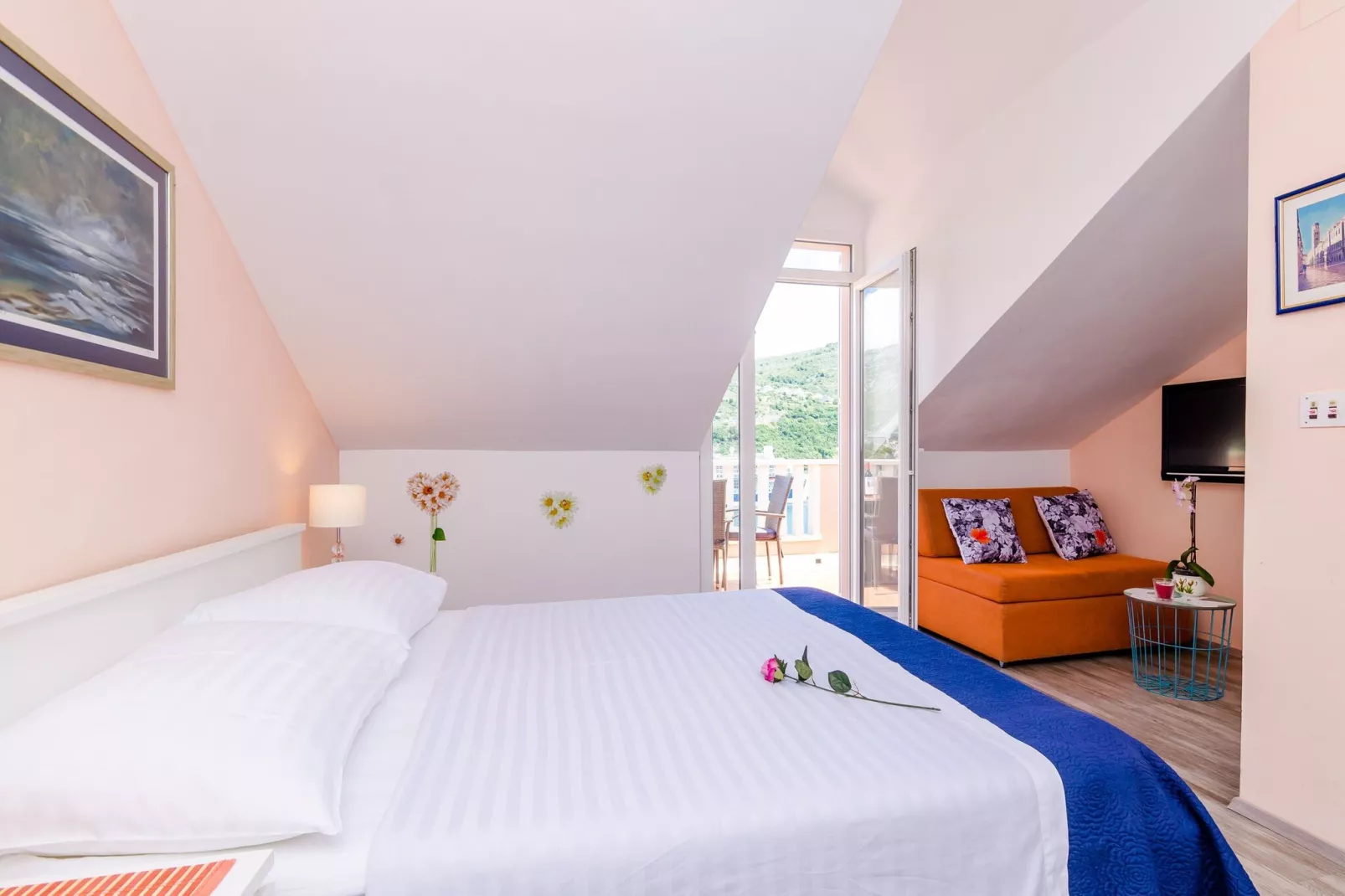 Guest House Avdic - Superior Studio Apartment with Balcony and Sea View-Bedroom