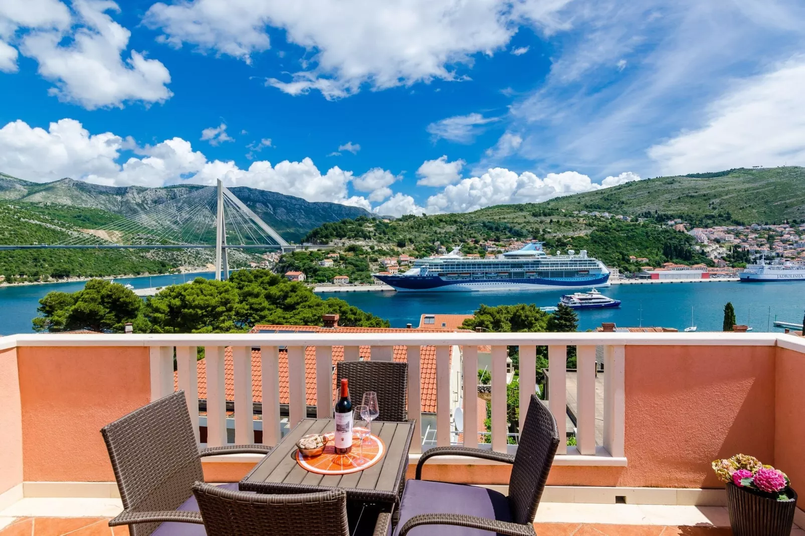 Guest House Avdic - Superior Studio Apartment with Balcony and Sea View-Terrace balcony