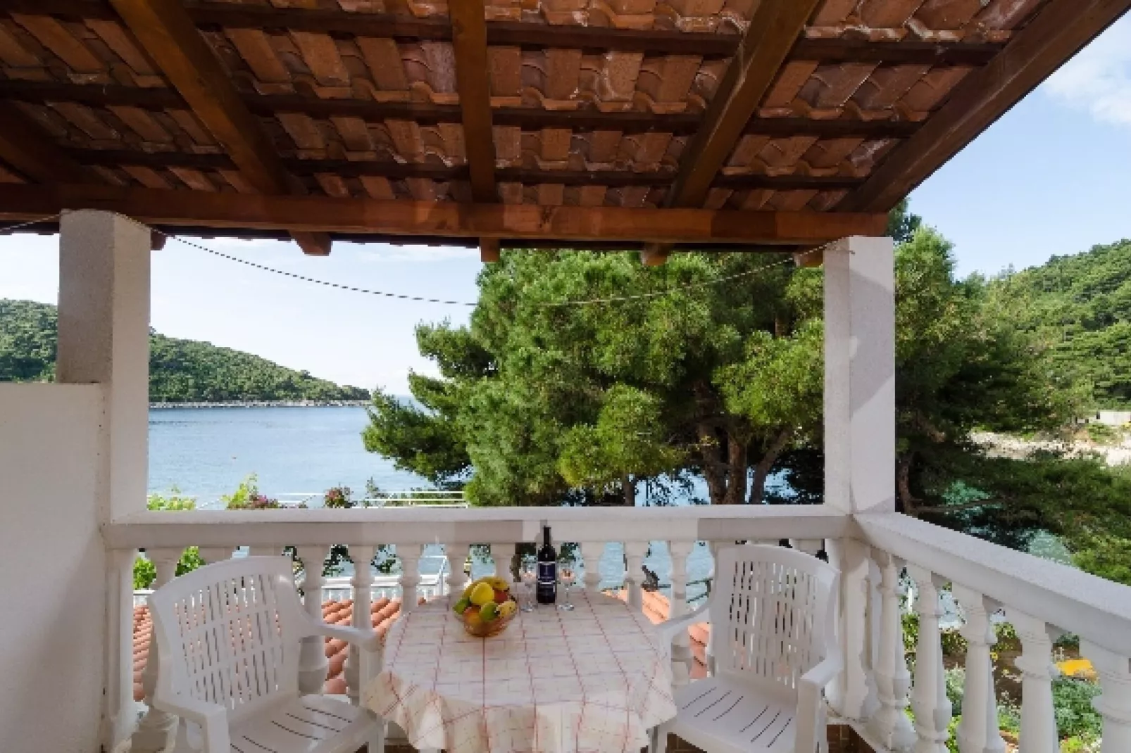 Apartments Franka Saplunara-Double Room with Terrace and Sea View-Terrace