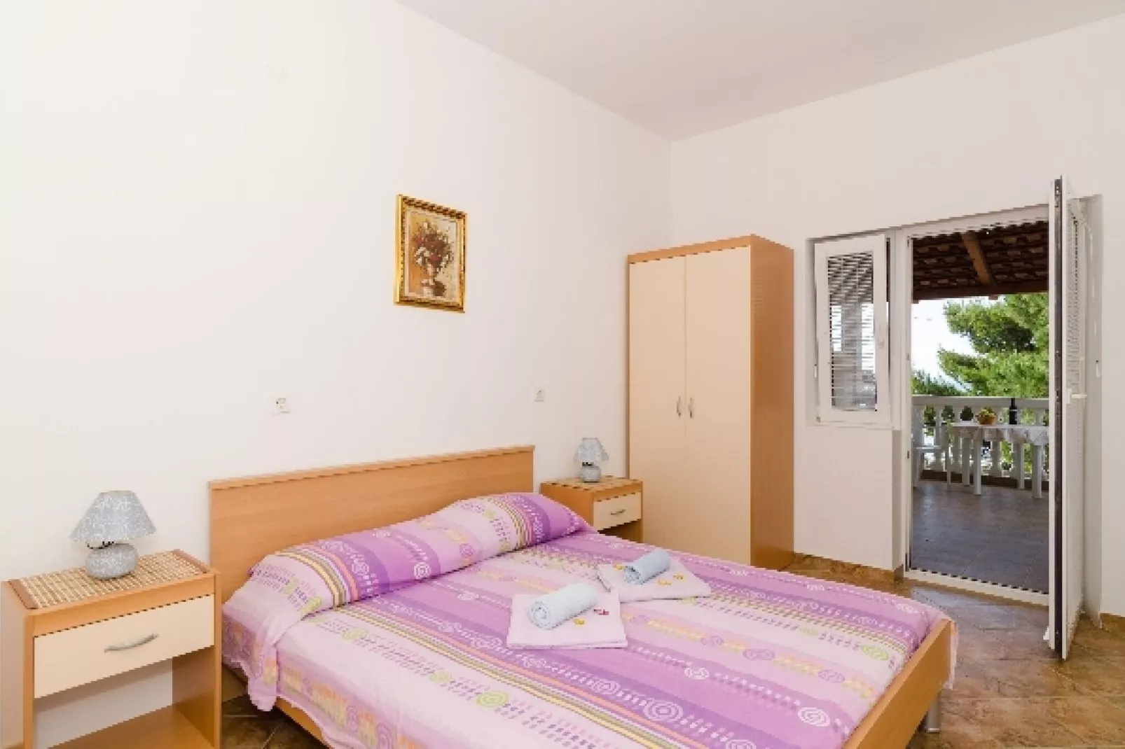 Apartments Franka Saplunara-Double Room with Terrace and Sea View-Bedroom