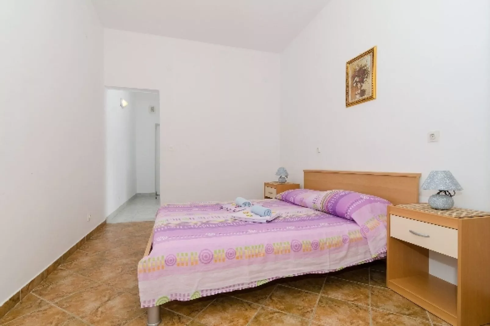 Apartments Franka Saplunara-Double Room with Terrace and Sea View-Bedroom