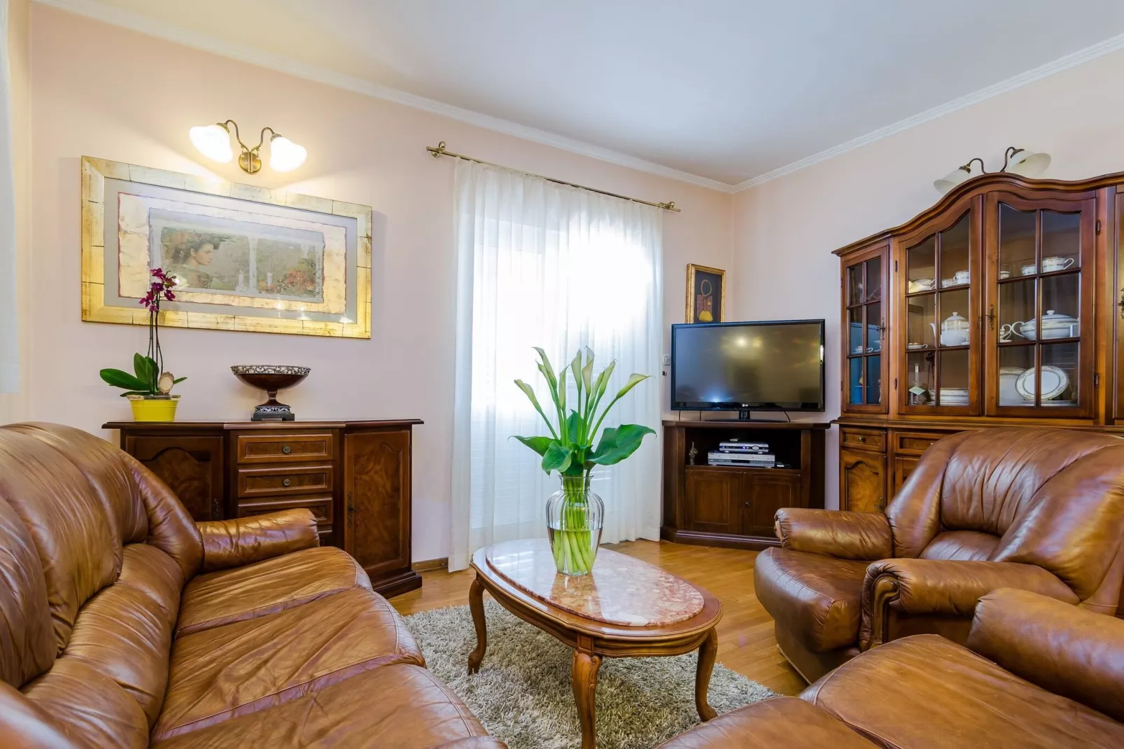 Apartment Paco - Three-Bedroom Apartment with Balcony and Sea View-Wohnzimmer
