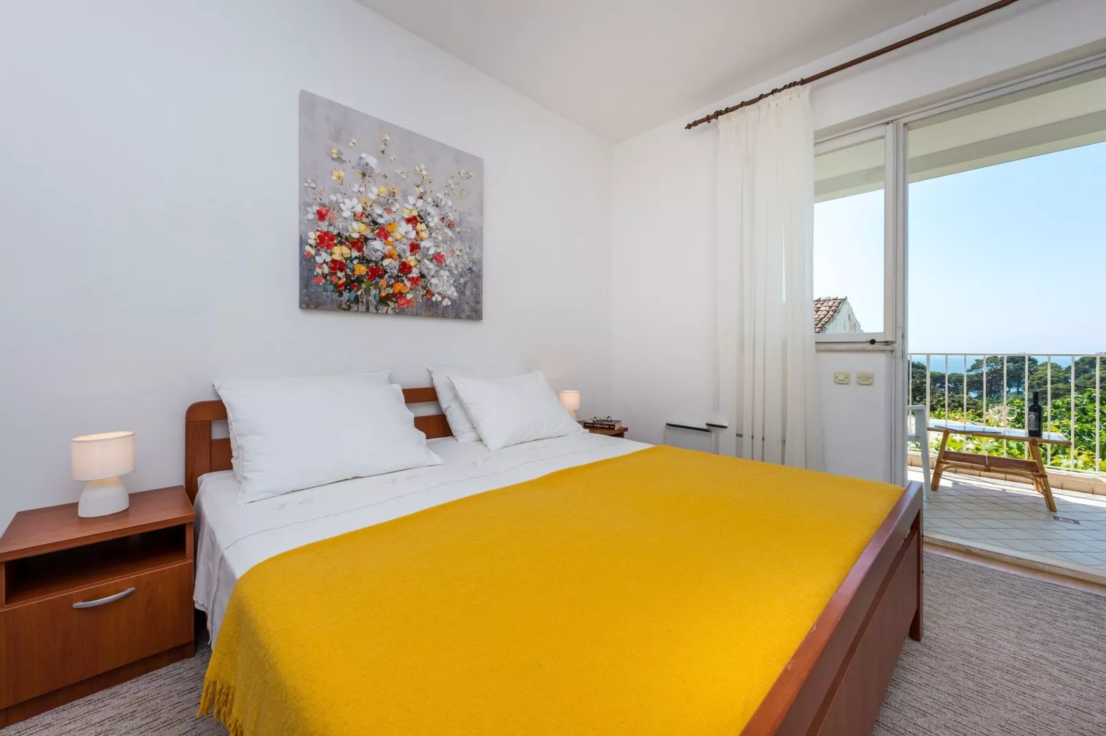 Apartment Lena - Three-Bedroom Apartment with Balcony and Sea View-Schlafzimmer