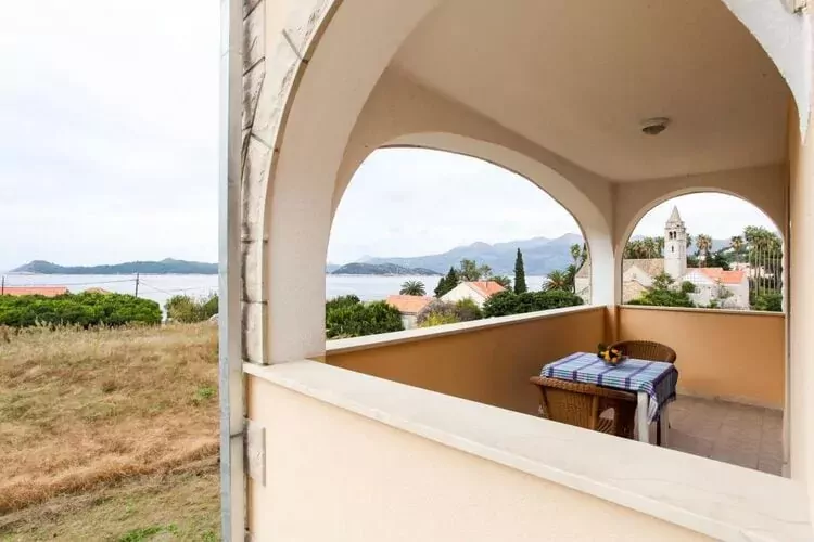 Apartments Ana Lopud - Studio with Balcony and Sea View-2-Terrace balcony