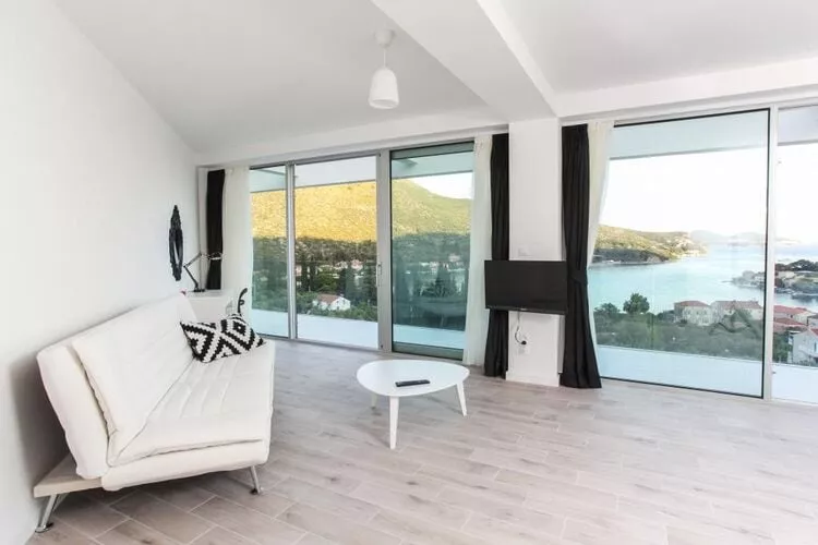 Villa Dupcic - Five-Bedroom Villa with Private Pool and Sea View-Salon