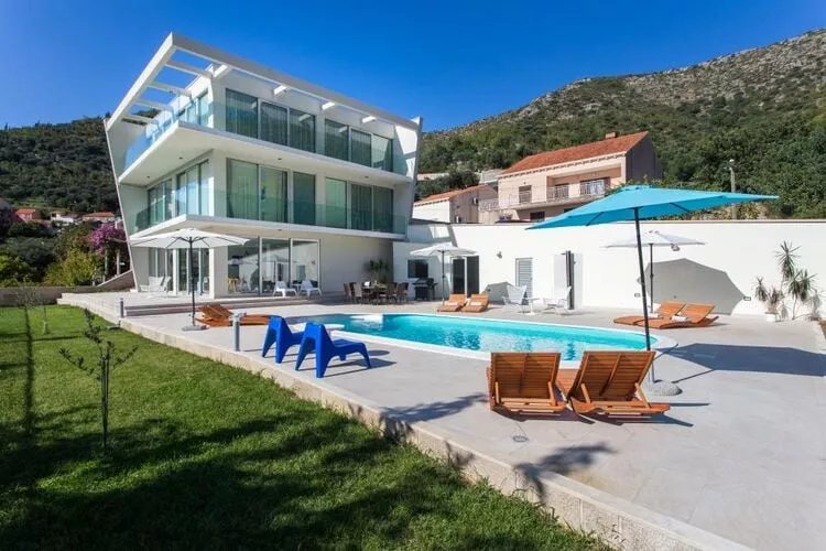 Villa Dupcic - Five-Bedroom Villa with Private Pool and Sea View-Piscine