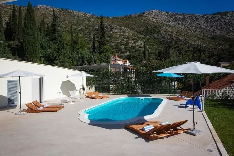 Villa Dupcic - Five-Bedroom Villa with Private Pool and Sea View-Piscine