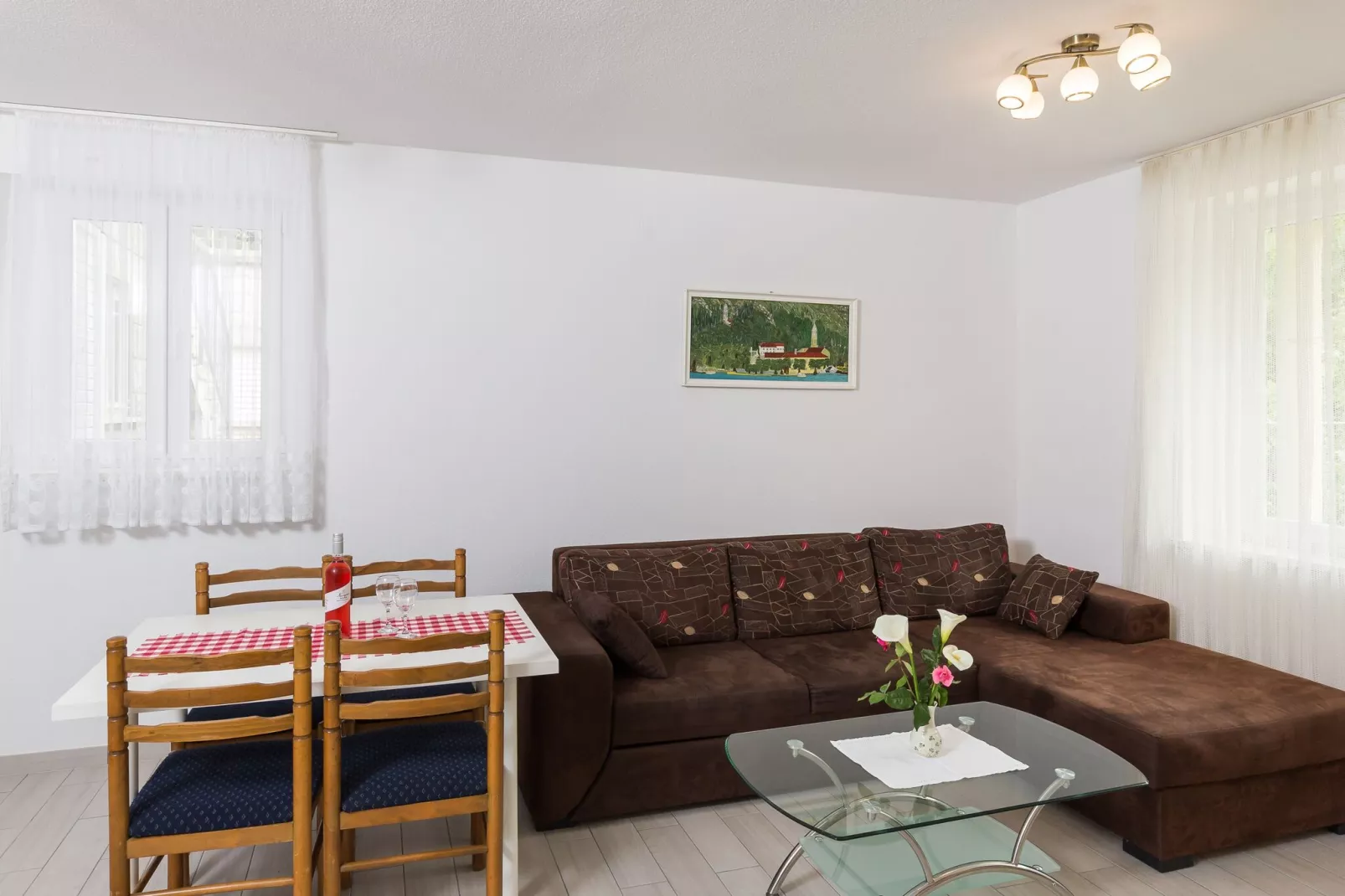 Villa Celenca - Two Bedroom Apartment with Terrace and Pool View - A1-Esszimmer