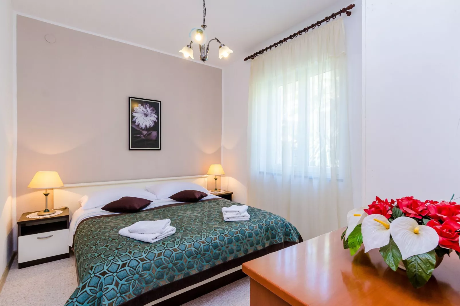 Apartments Nicol - Two-Bedroom Apartment with Balcony and Sea View-Bedroom
