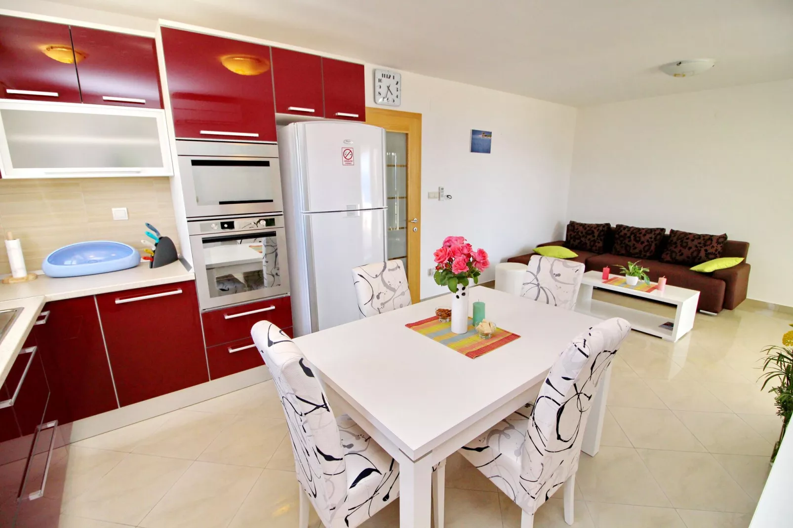 Apartments Gusti - Two-Bedroom Apartment with Balcony and Sea View-Küche
