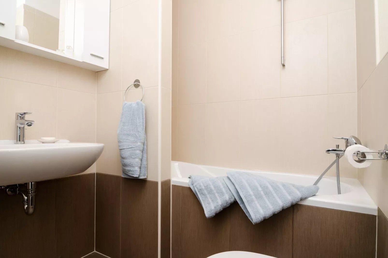 Apartment Atlant - One Bedroom Apartment with Balcony and Side Sea View-Bathroom